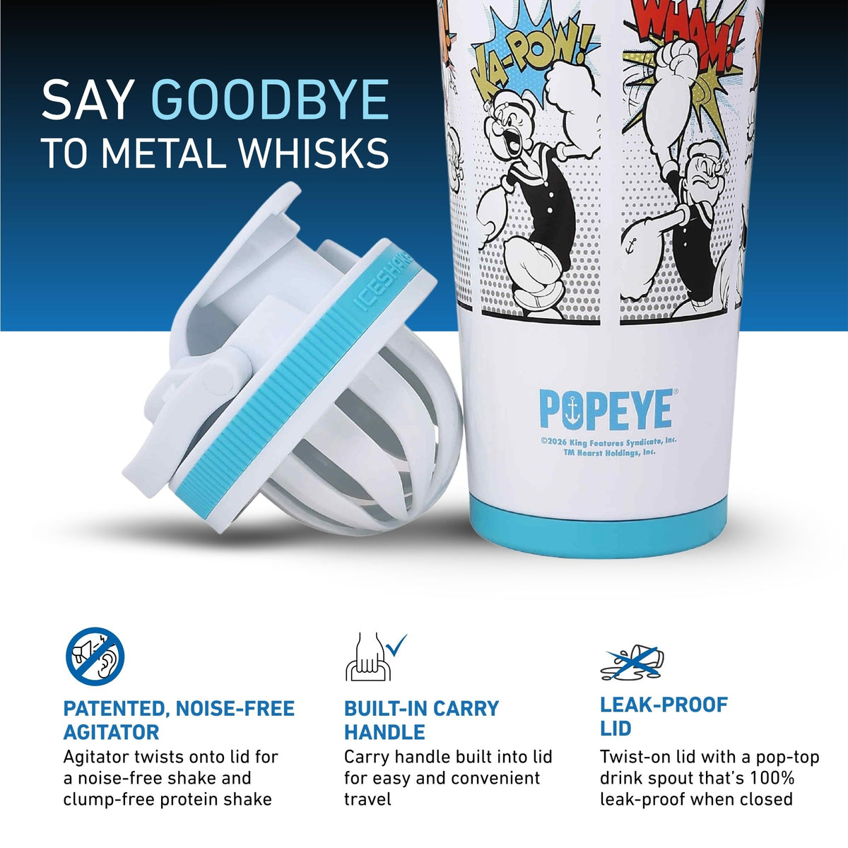 Popeye The Sailor Series 4D 26oz Ice Shaker - Wham, Bam, Ka-Pow
