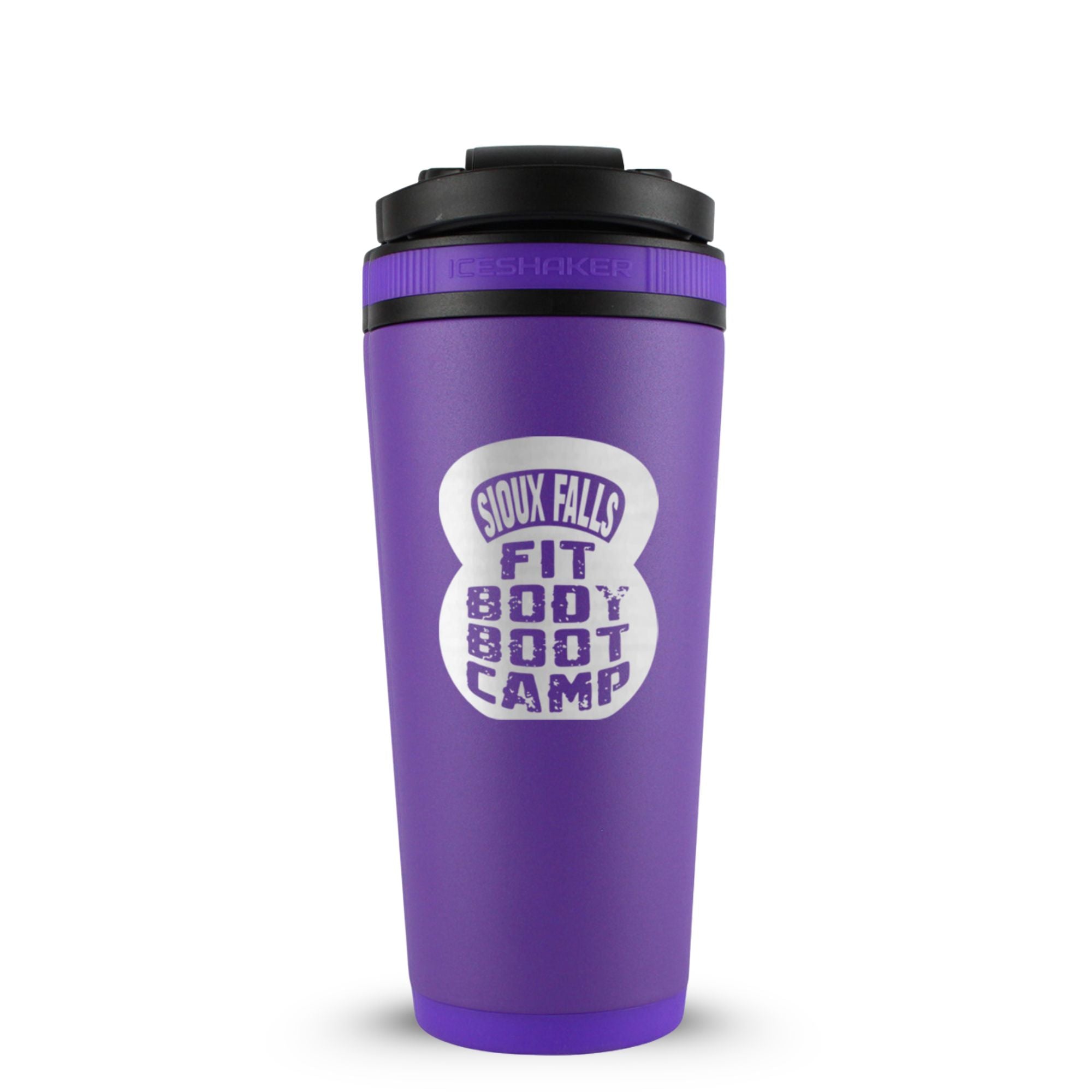 CUSTOM Sioux Falls Fit Body Boot Camp Kettlebell 26oz Ice Shaker - Purple