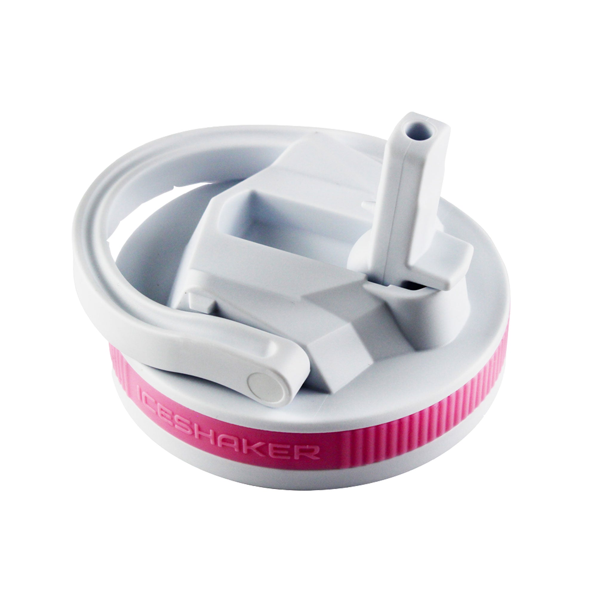 26oz Sport Bottle Lid & Internal Straw - White Lid with Pink Band