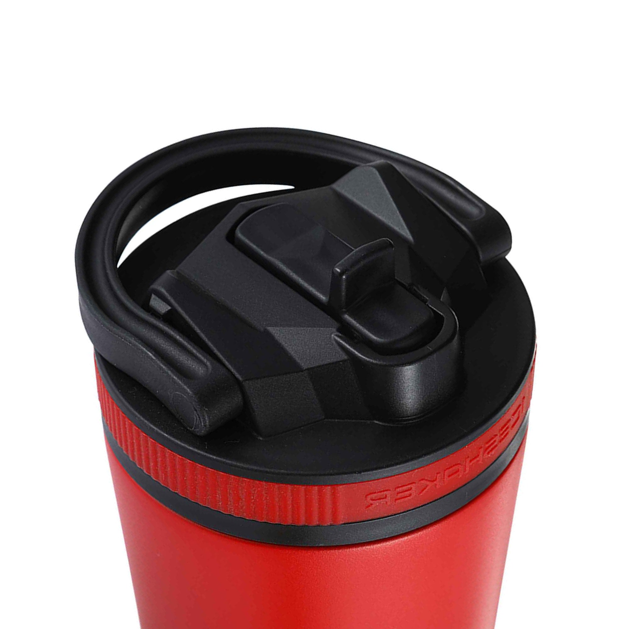 26oz Sport Bottle Lid & Internal Straw - Black Lid with Red Band