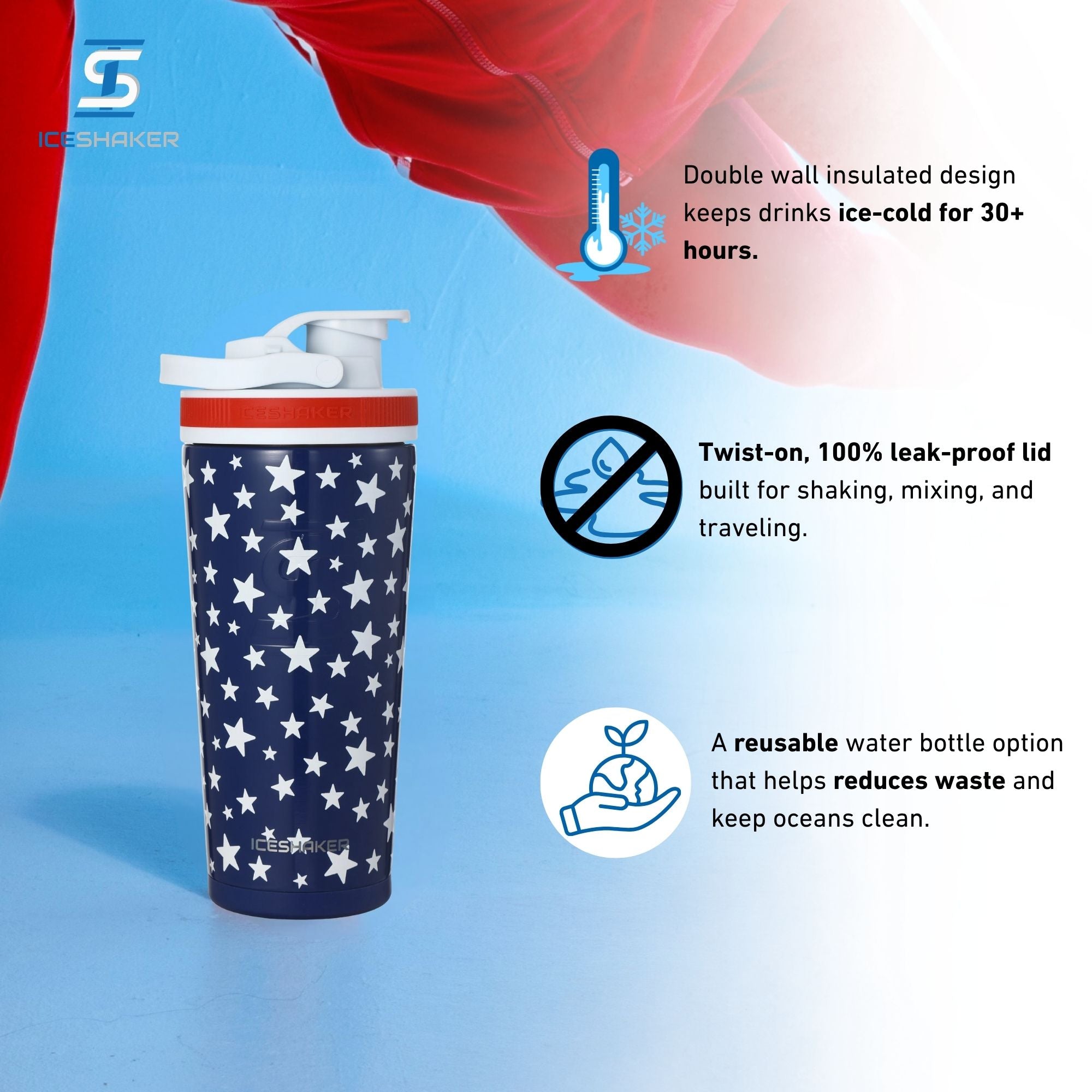 26oz Ice Shaker - Star Spangled