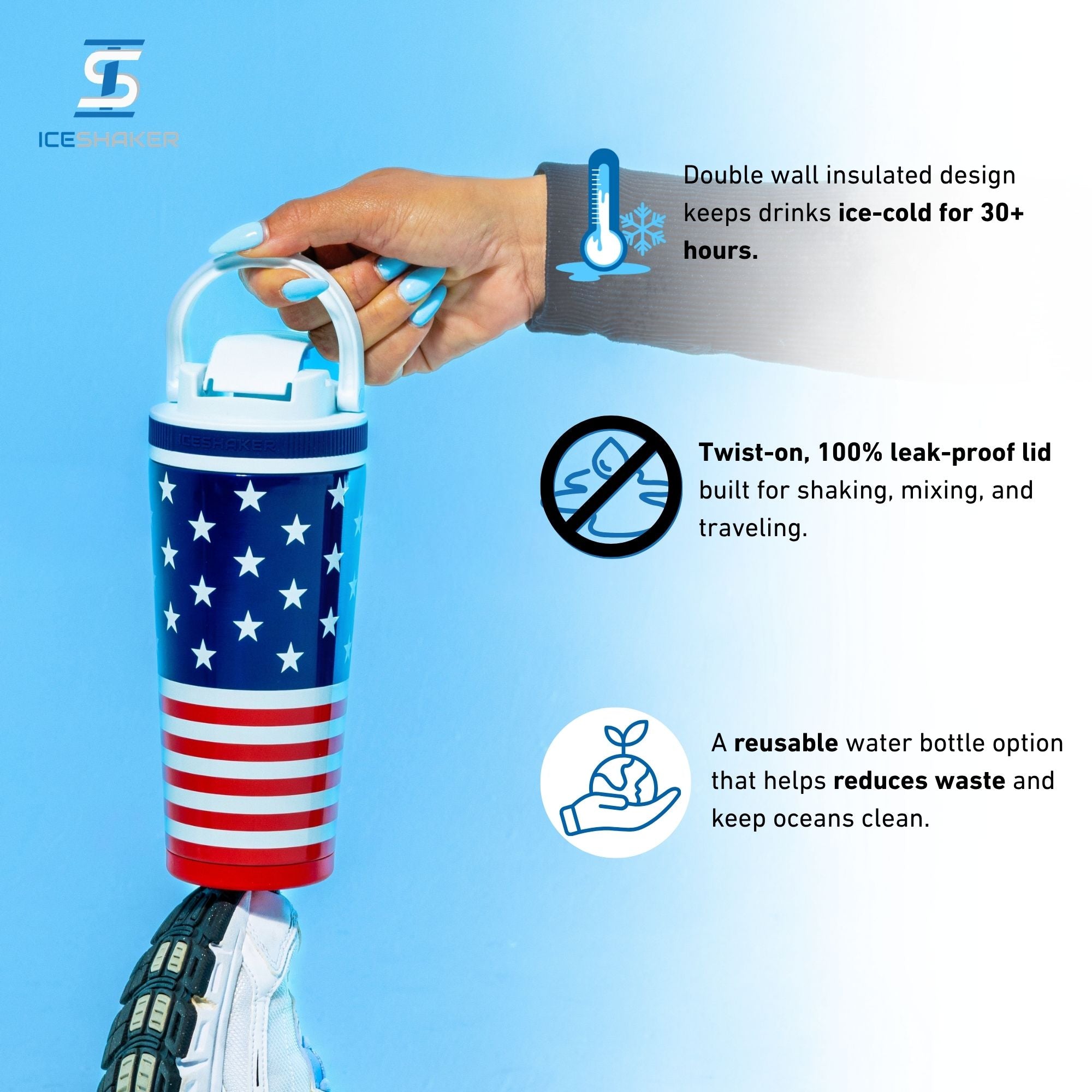 26oz Ice Shaker - Stars & Stripes