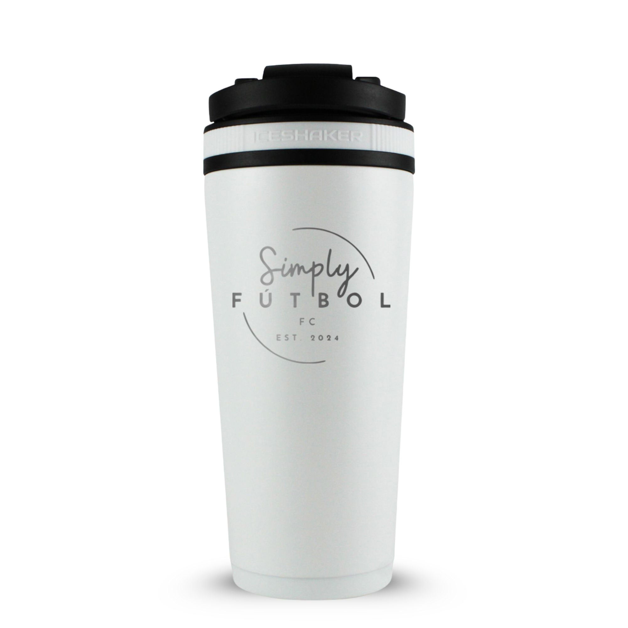 Custom Simply Futbol FC 26oz Ice Shaker - White