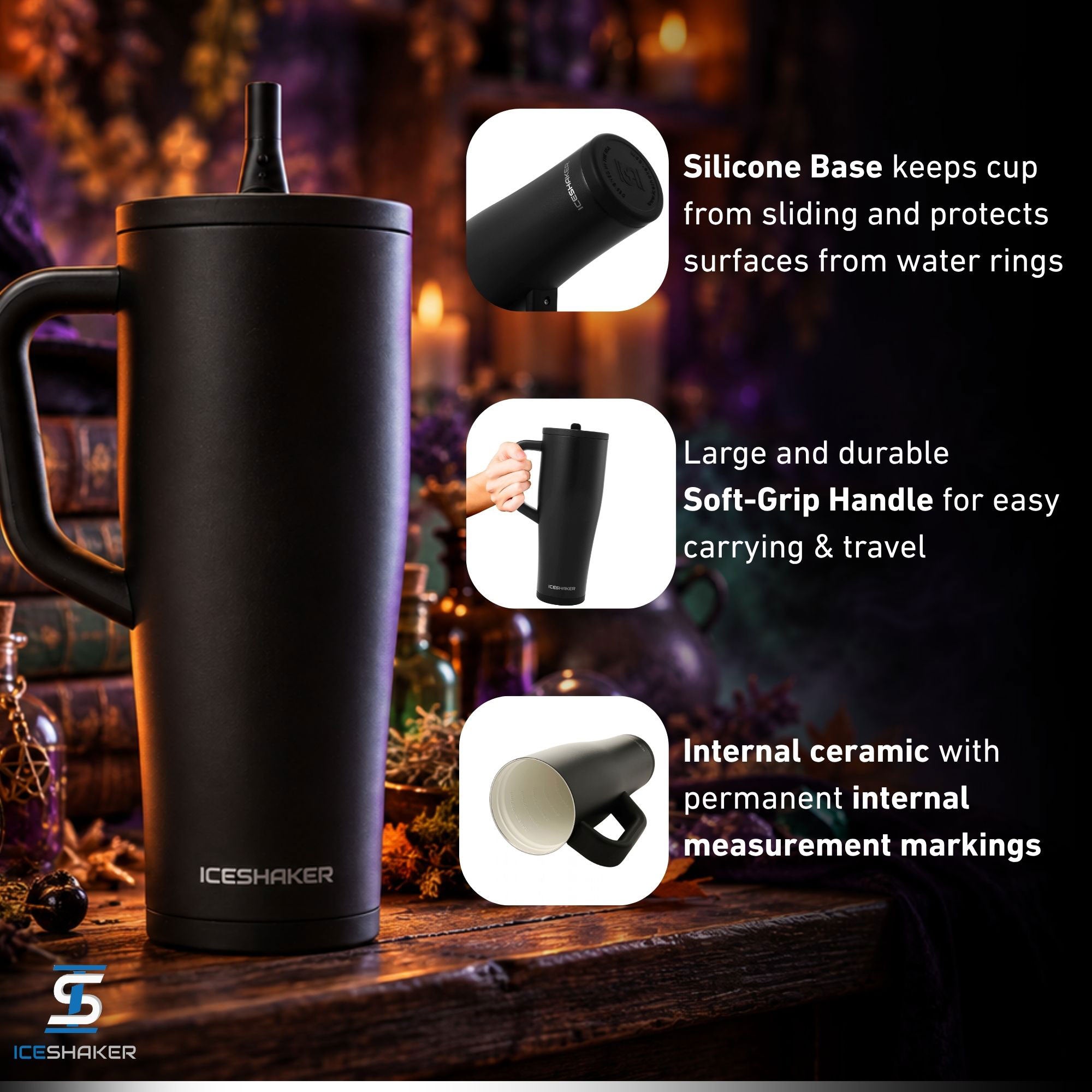 32oz Legend Series Stainless Steel Tumblers, Ceramic Black | Ice