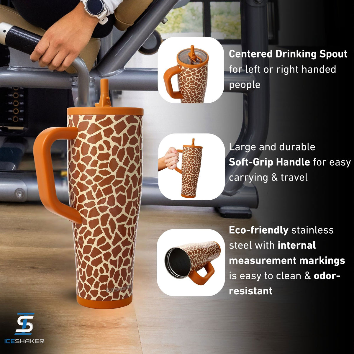 32oz Legend Series Shaker Bottle - Giraffe