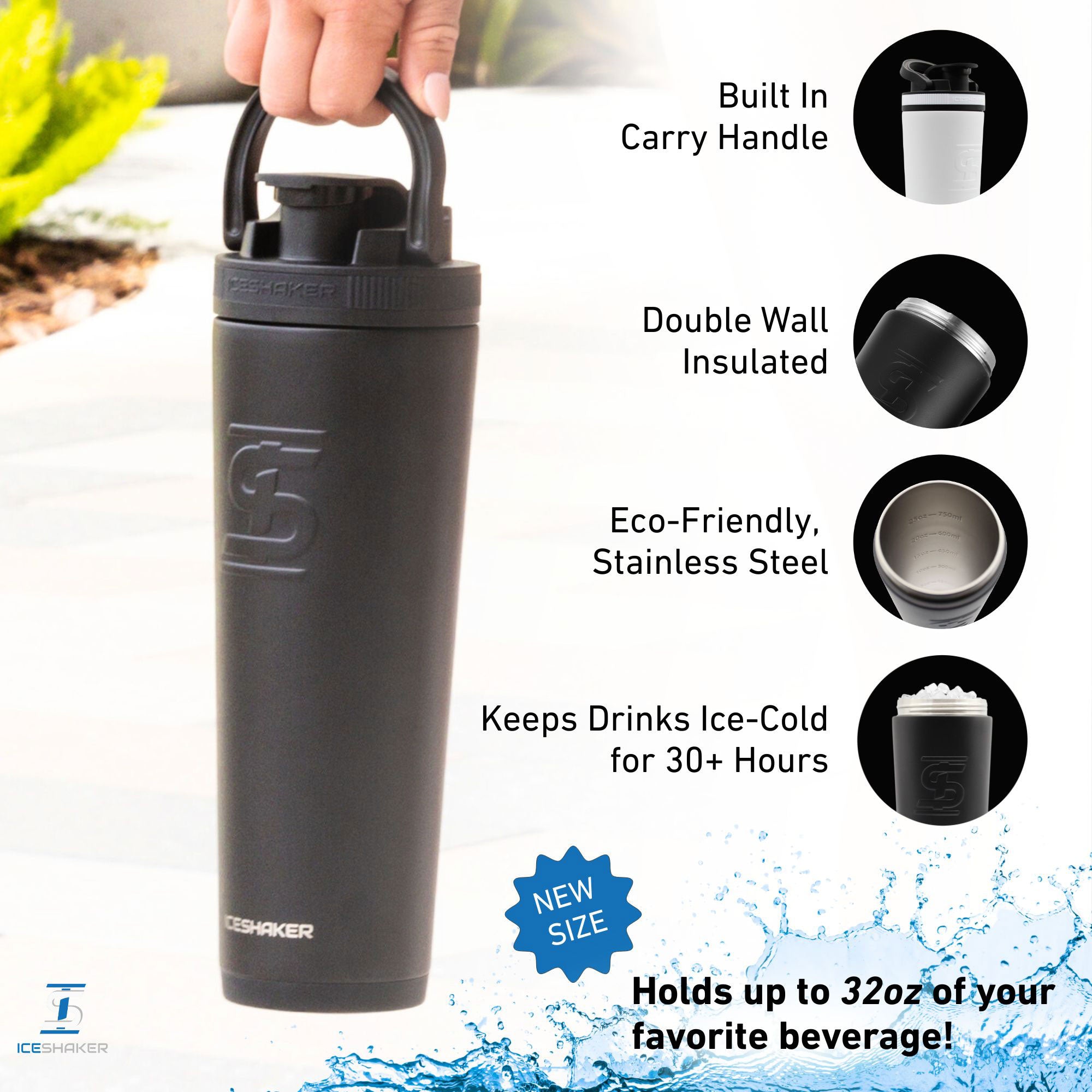 32oz Ice Shaker - Black