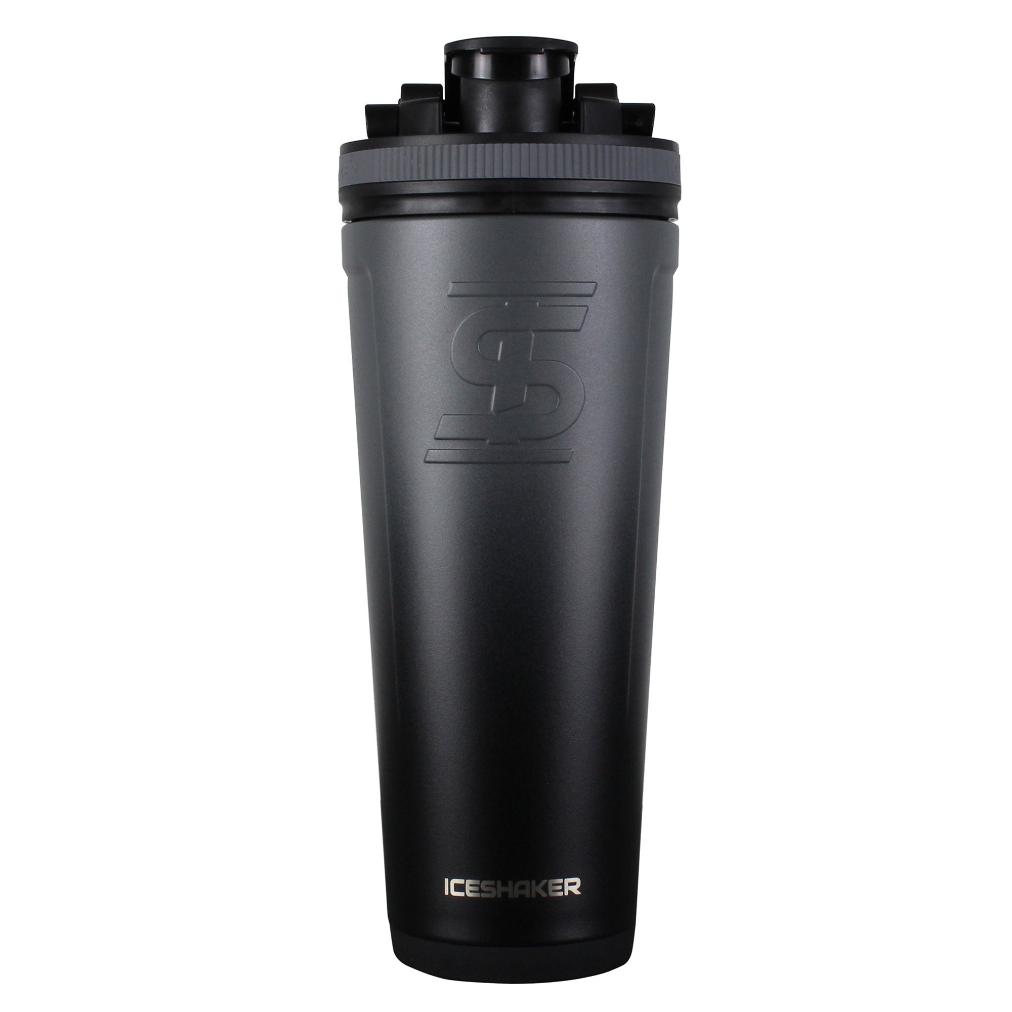 Shaker Bottle in Dark Black - A Small Cup Printed Scale Marks of 12 OZ &  400 ML
