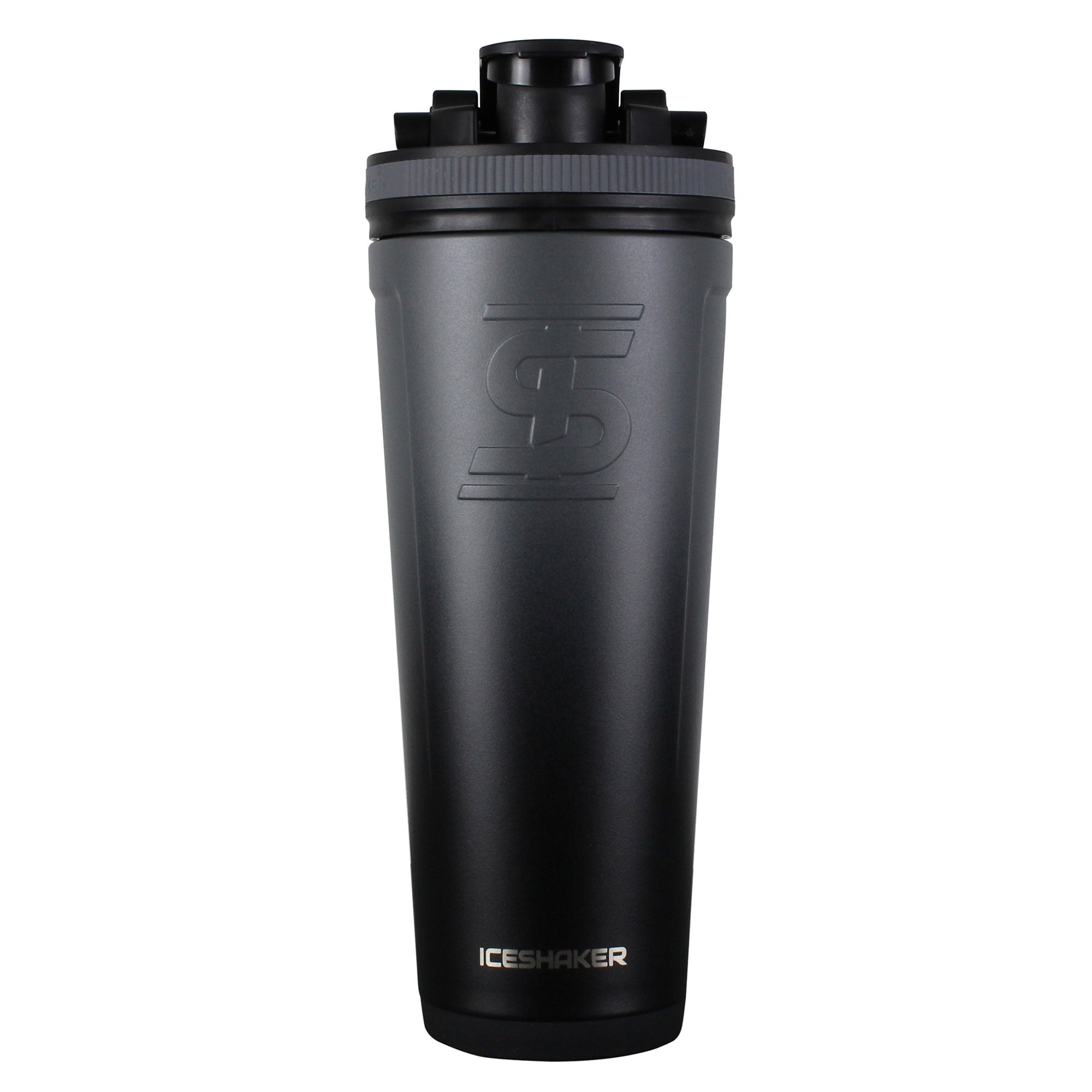 Black Insulated 36oz Protein Shaker Bottle