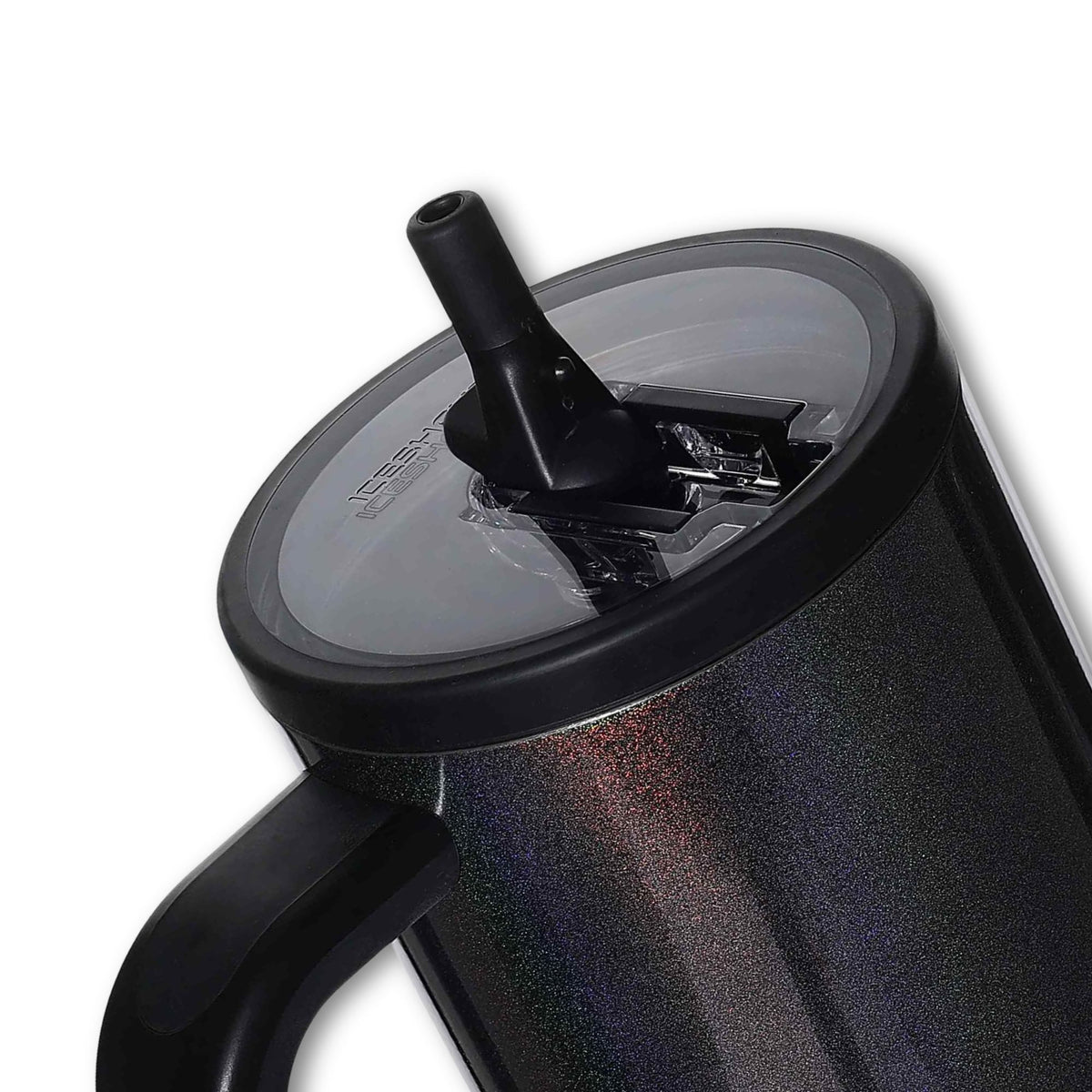 Legendary Lid close-up with centered silicone flip-up straw