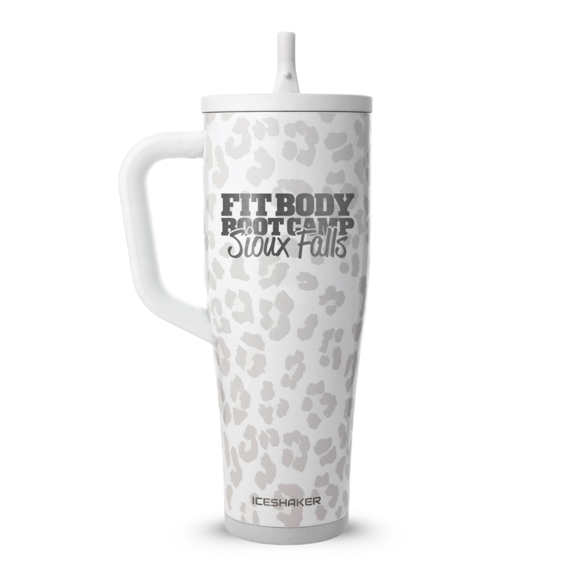 CUSTOM Sioux Falls Fit Body Boot Camp 40oz Legend Tumbler - White Leopard