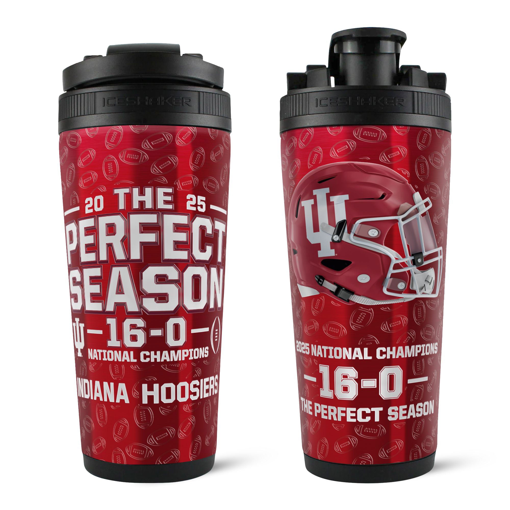 NCAA Indiana Hoosiers 2025 The Perfect Season 16-0 4D 26oz Ice Shaker