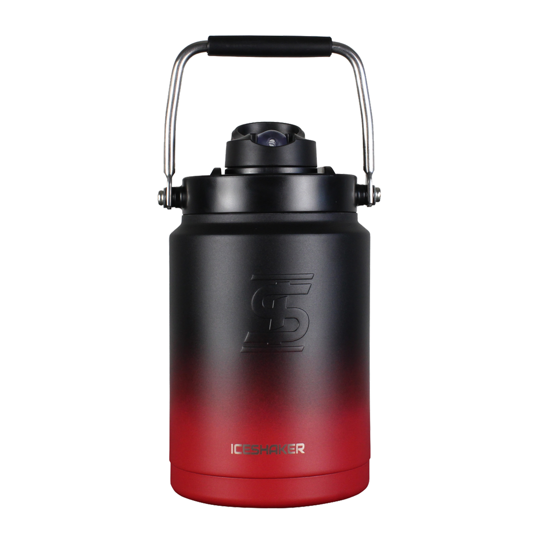 CUSTOM Half Gallon Jug with Silicone Base - Red Black Ombre