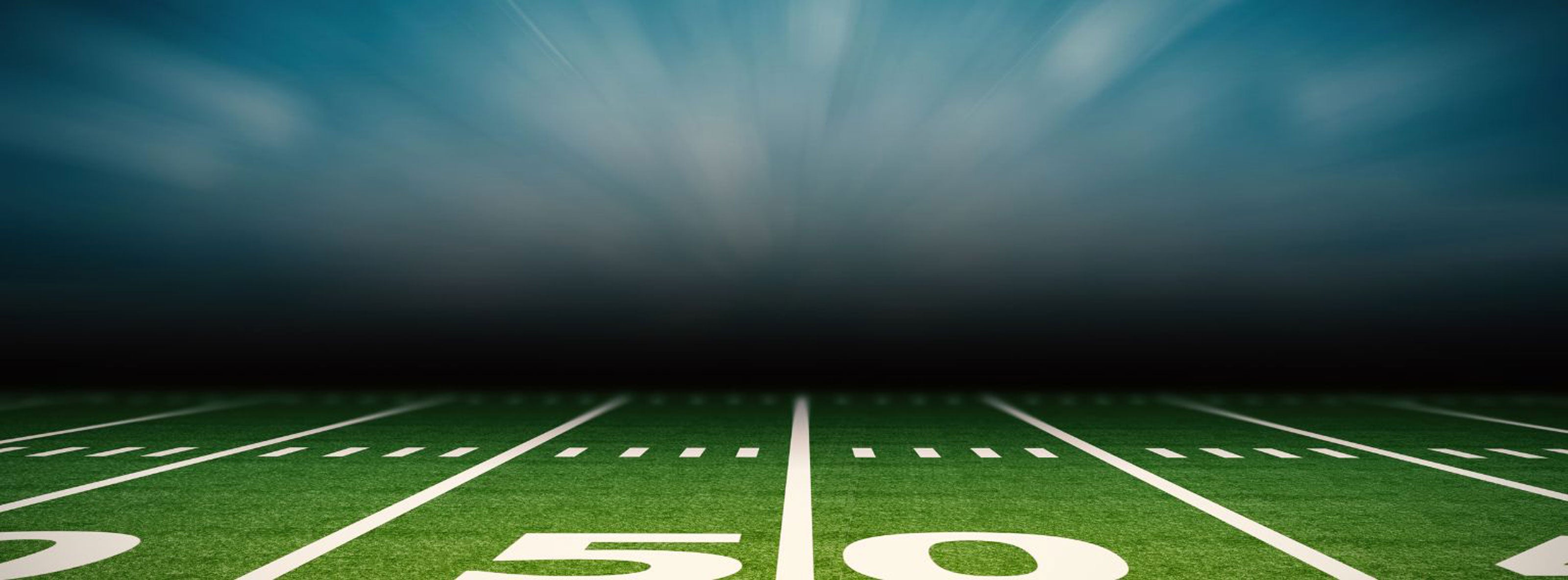 an image of a football field from the 50-yard line