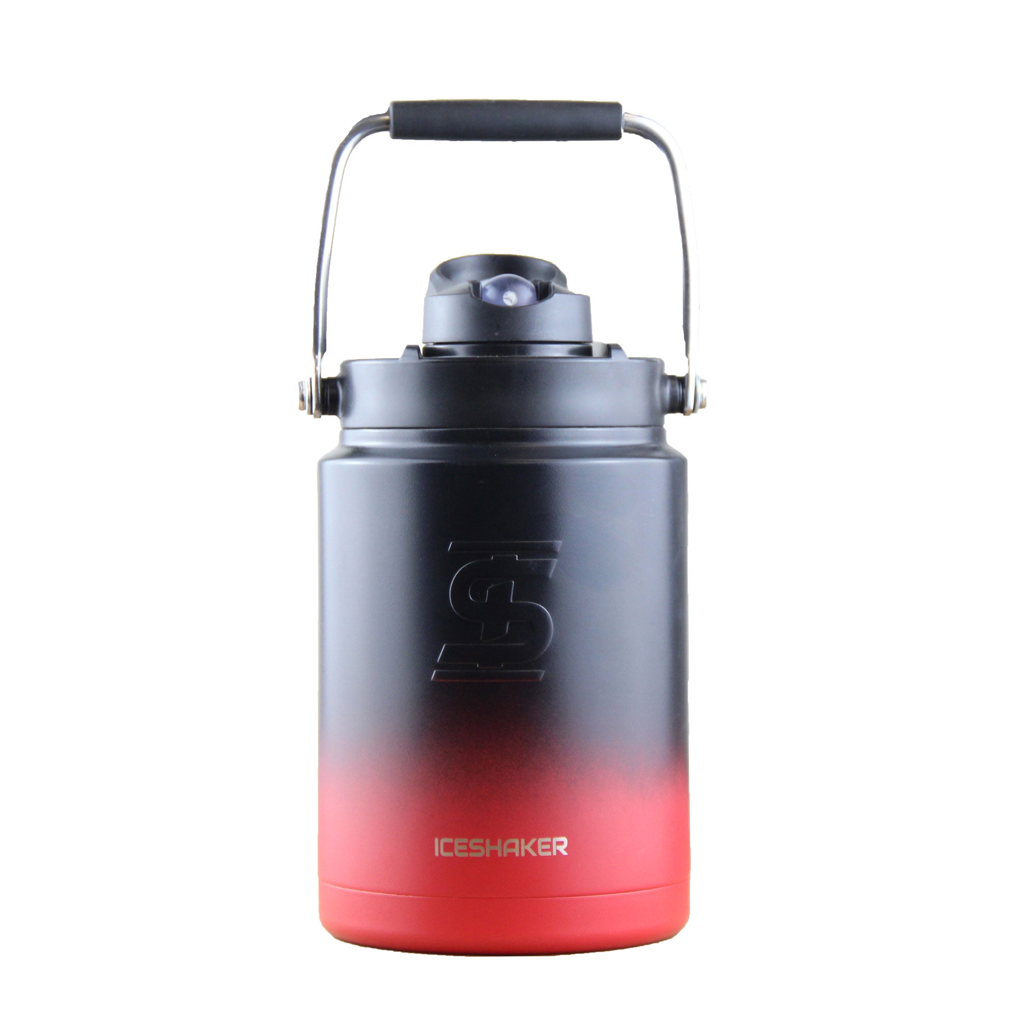 FIT2SERVE Red Black Ombre Half Gallon Ice Shaker Jug