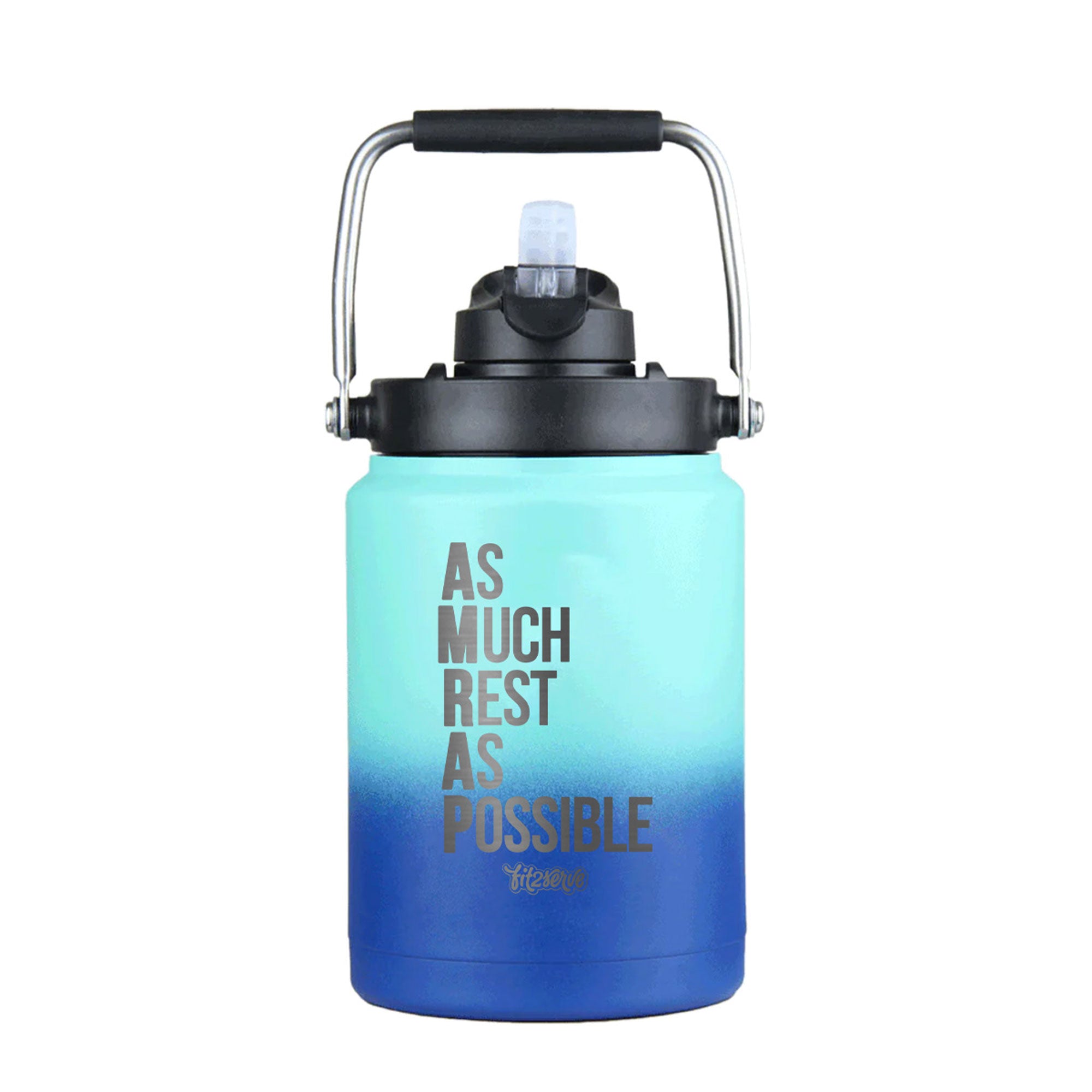 FIT2SERVE As Much Rest As Possible Half Gallon Jug - Navy Mint Ombre