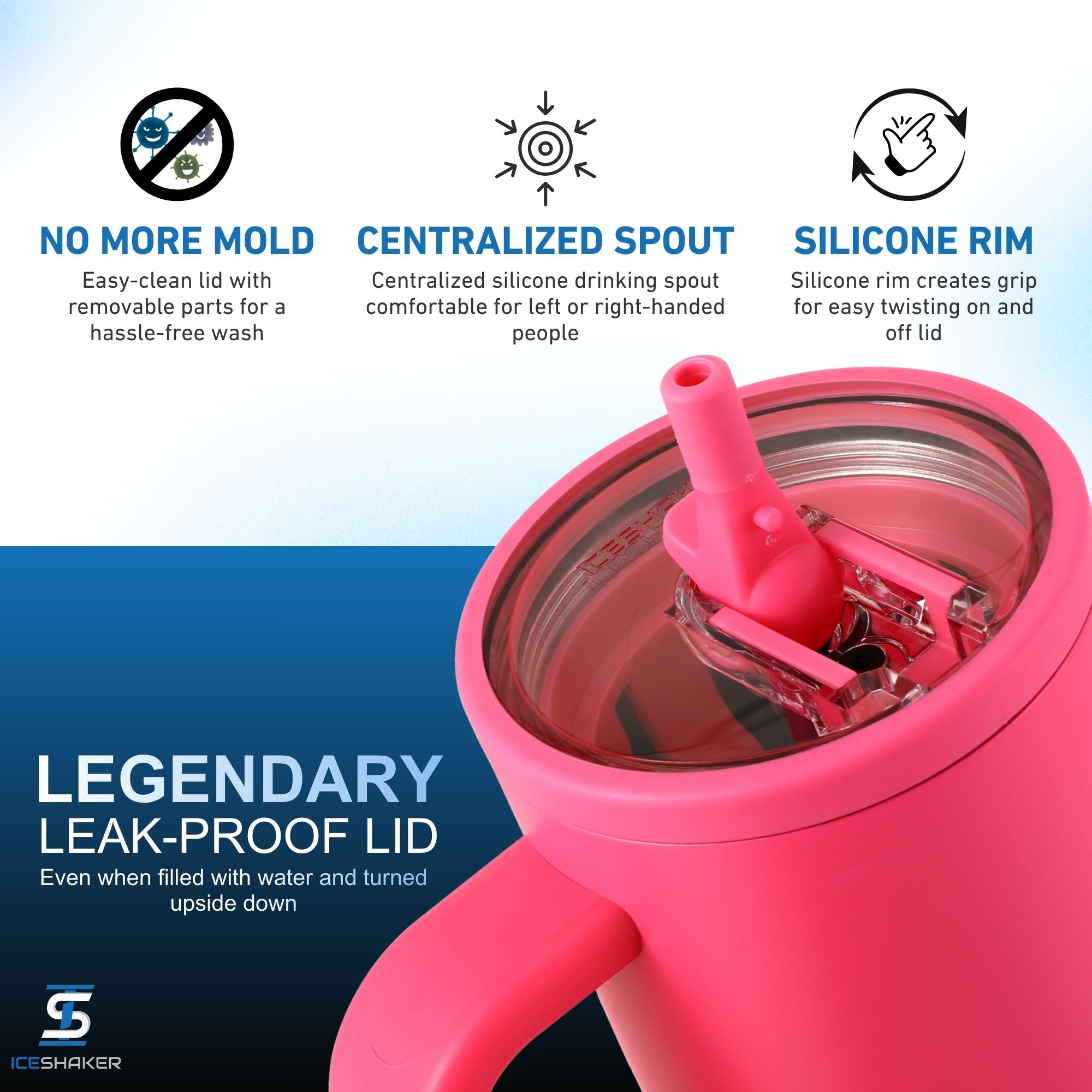 Neon Pink Legend Series 40oz Shaker Bottle | Ice shaker