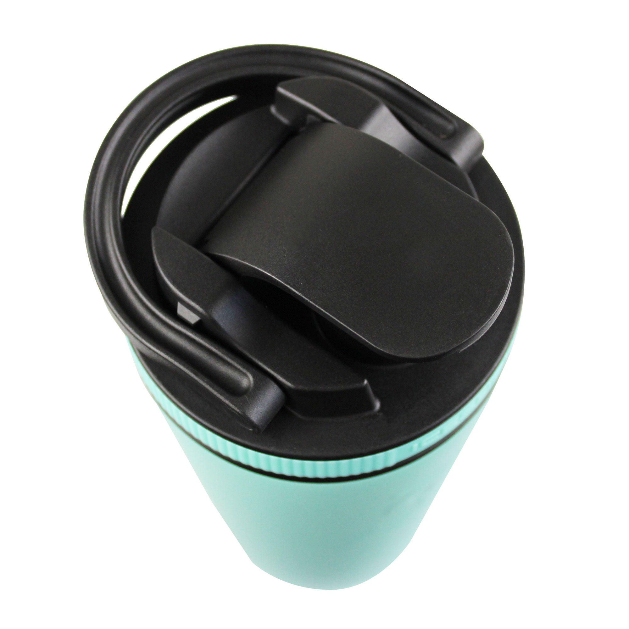 26oz Shaker Lid - Black Lid with Mint Band