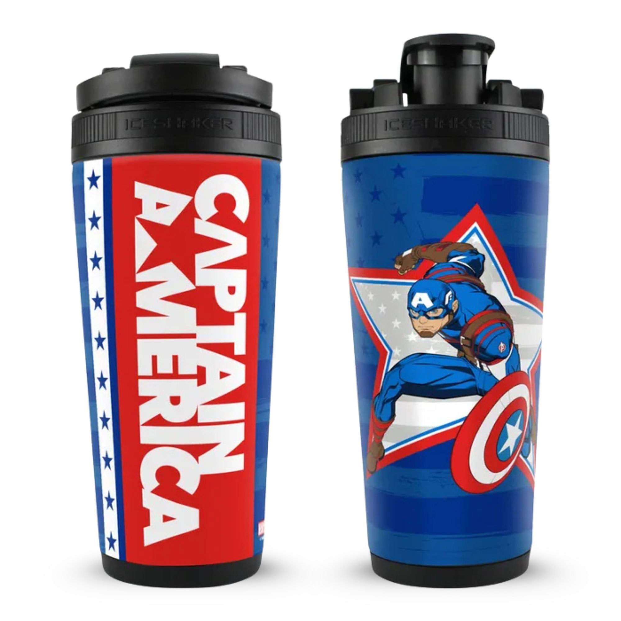 Captain America's Flag Stainless Steel Water Bottle | Ice Shaker