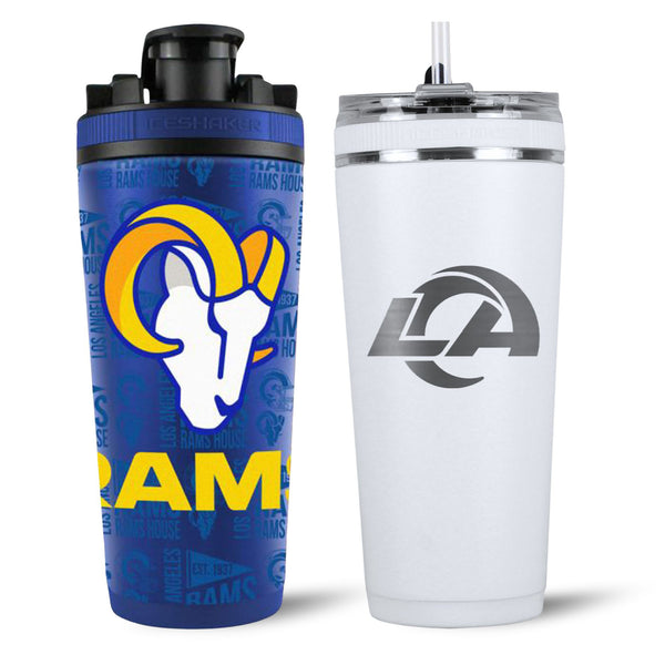 LA RAMS 4D Shaker Bottle & Water Bottle Bundle | Ice Shaker