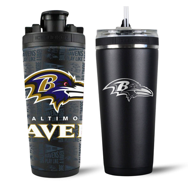 Baltimore Ravens 4D Ice Shaker & Flex Water Bottle Bundle