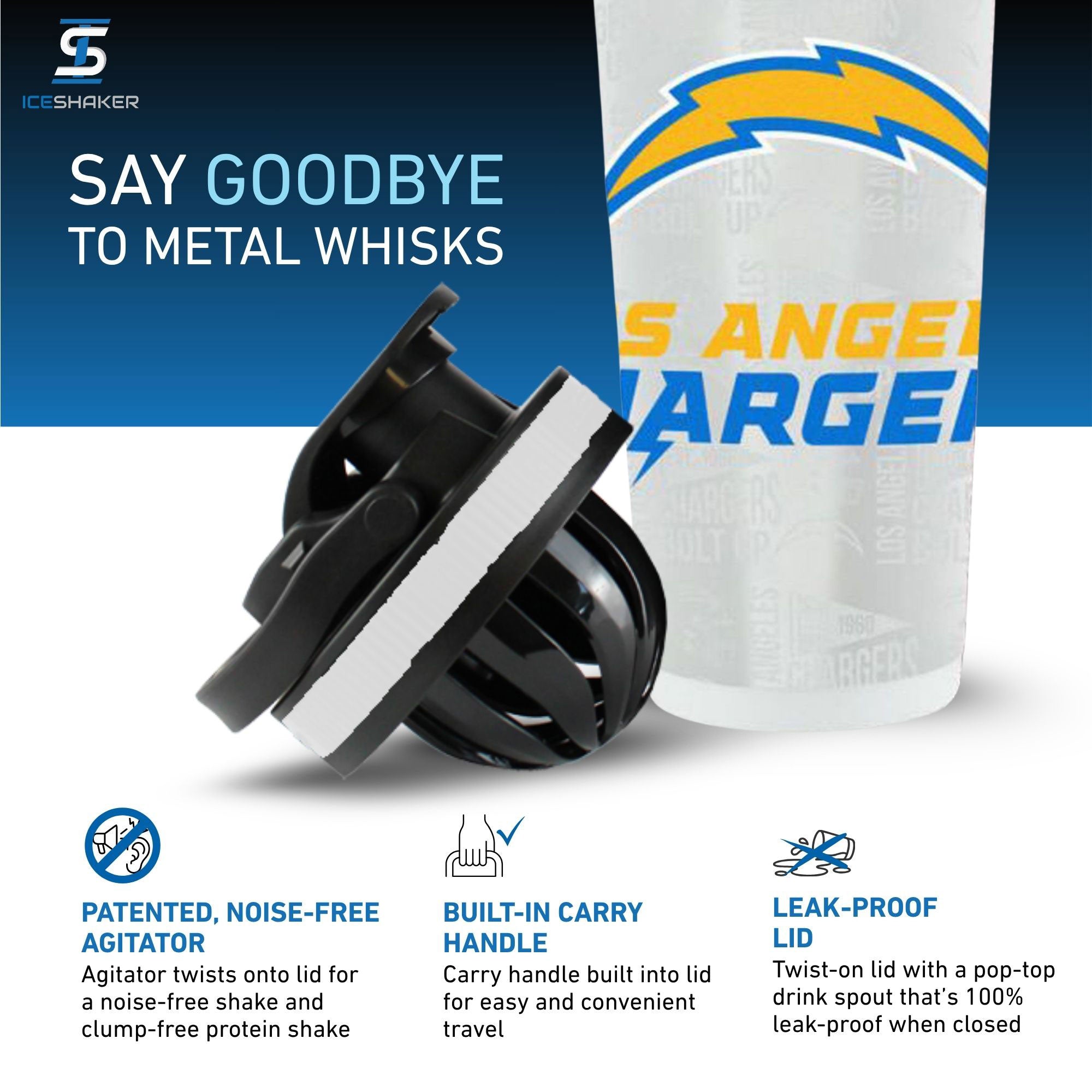 【２本セット】WATER PROOF ウォータープルーフ Official NFL Los Angeles Chargers Power Duo Bundle | Ice Shaker