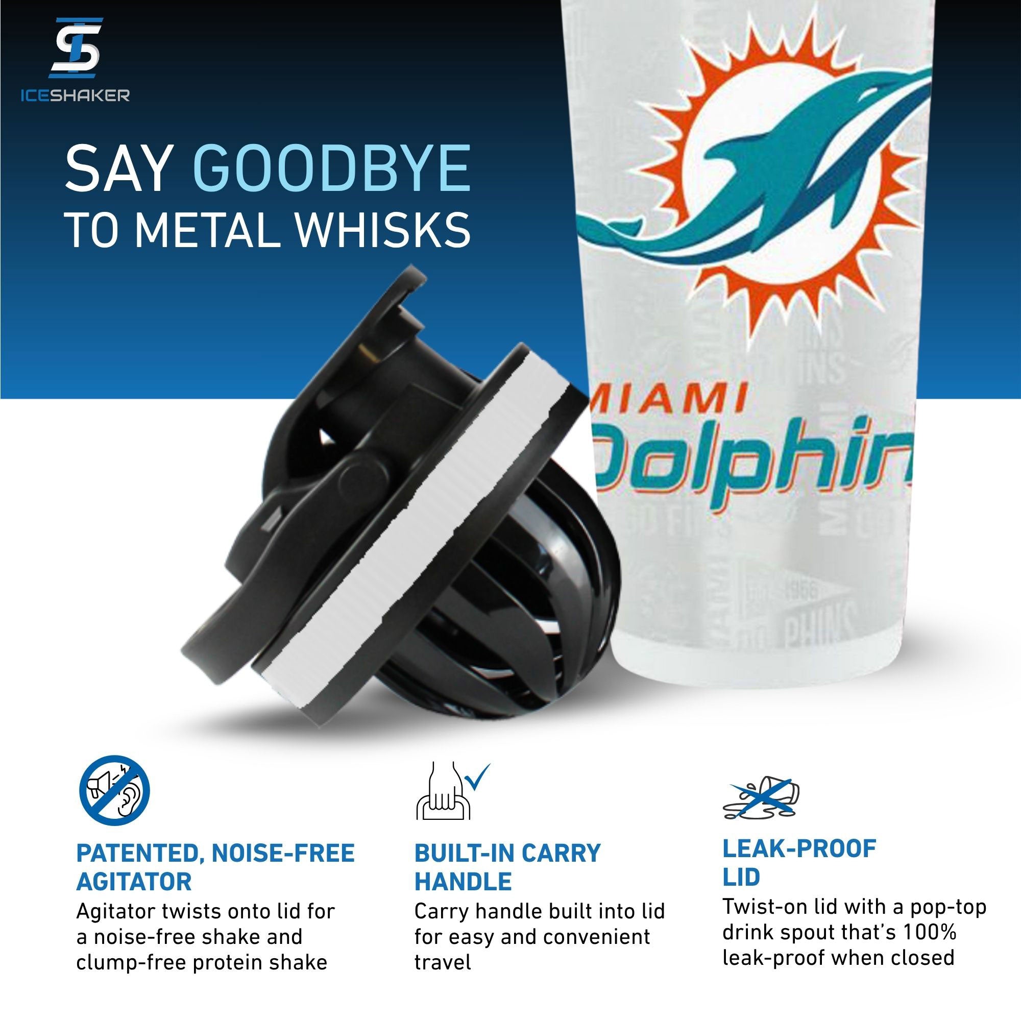 Officially Licensed Miami Dolphins 4D Ice Shaker