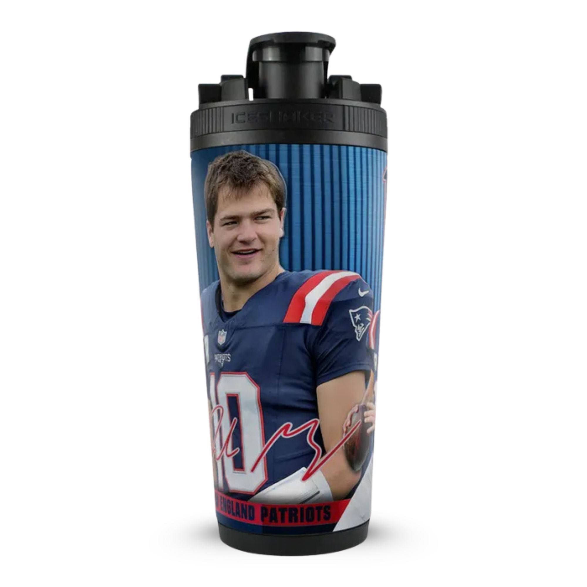 Official NFL Drake Maye New England Patriots 4D Stainless Steel
