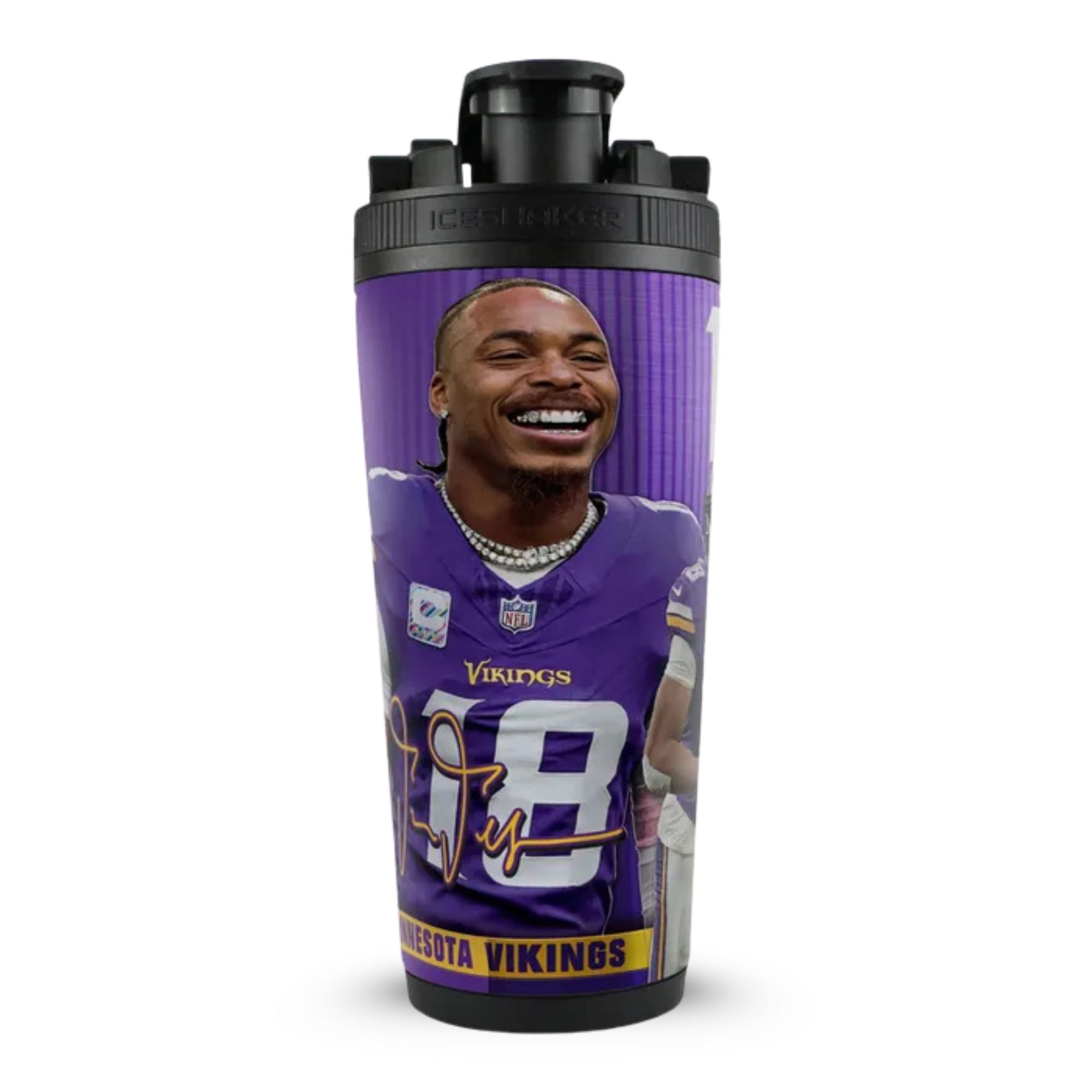 Minnesota Vikings Justin Jefferson Stainless Steel Shaker | Ice Shaker