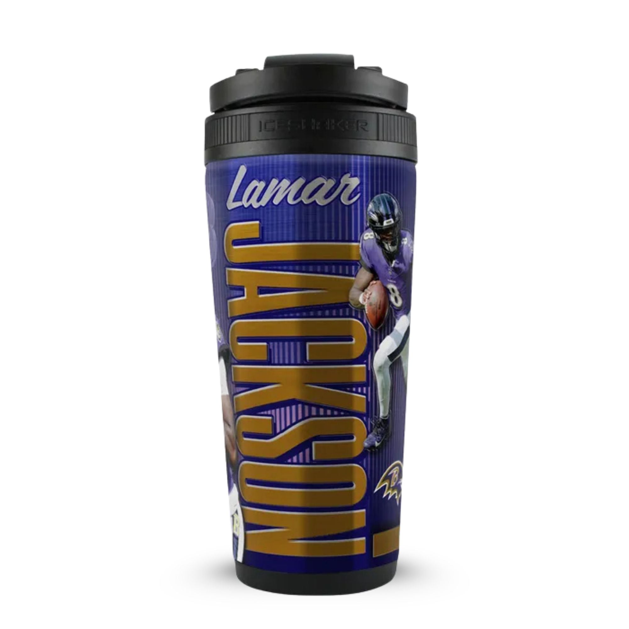 Baltimore Ravens Lamar Jackson Stainless Steel Shaker | Ice Shaker