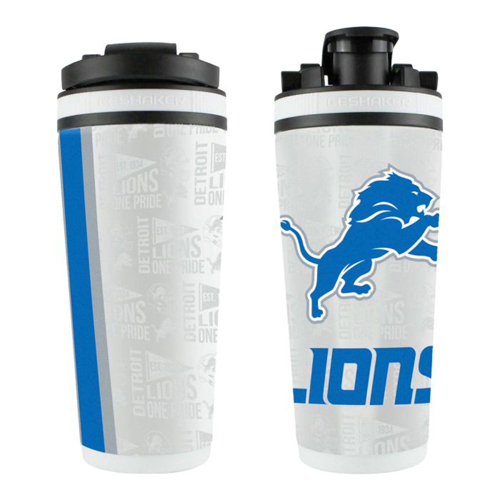 Official NFL Detroit Lions 26oz Insulated Bottle | Ice Shaker White