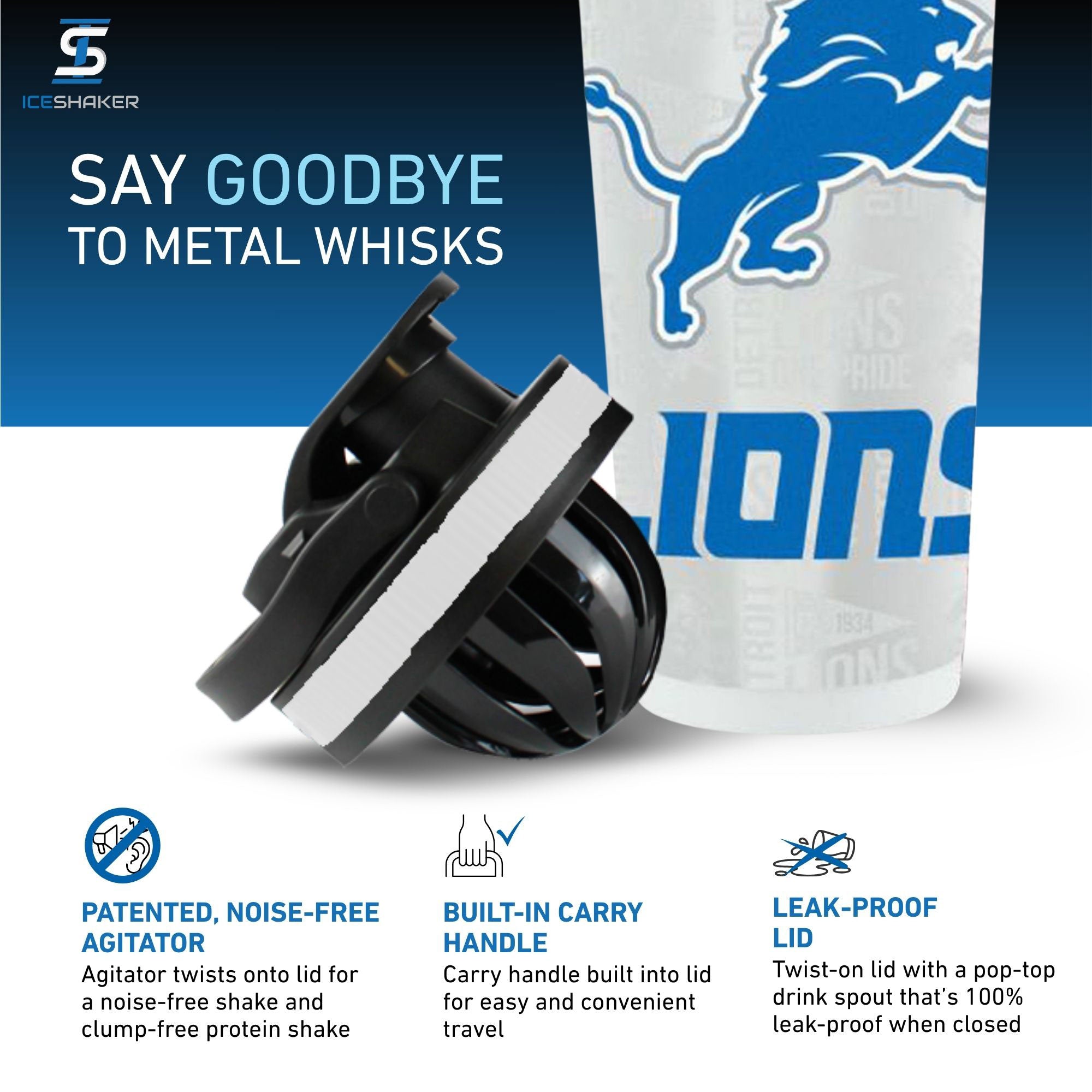 Officially Licensed Detroit Lions 4D Ice Shaker