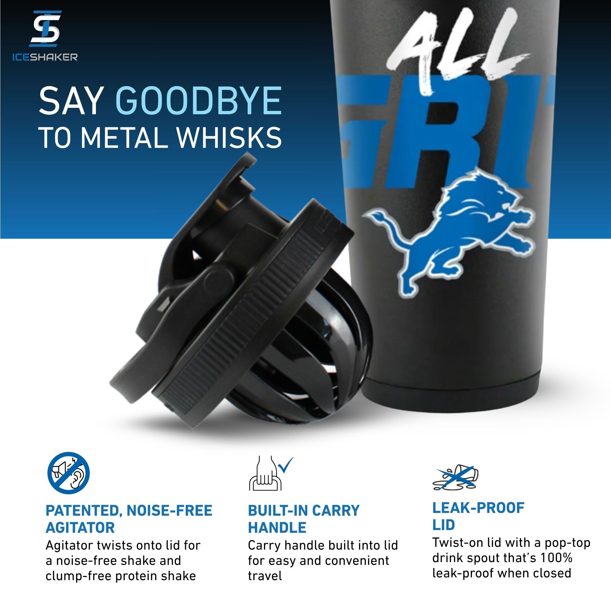 Officially Licensed Detroit Lions All Grit 4D Ice Shaker