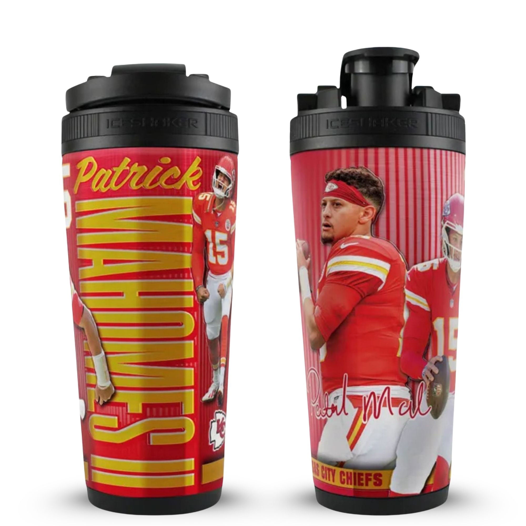 Official Patrick Mahomes Kansas City Chiefs 4D 26oz Ice Shaker