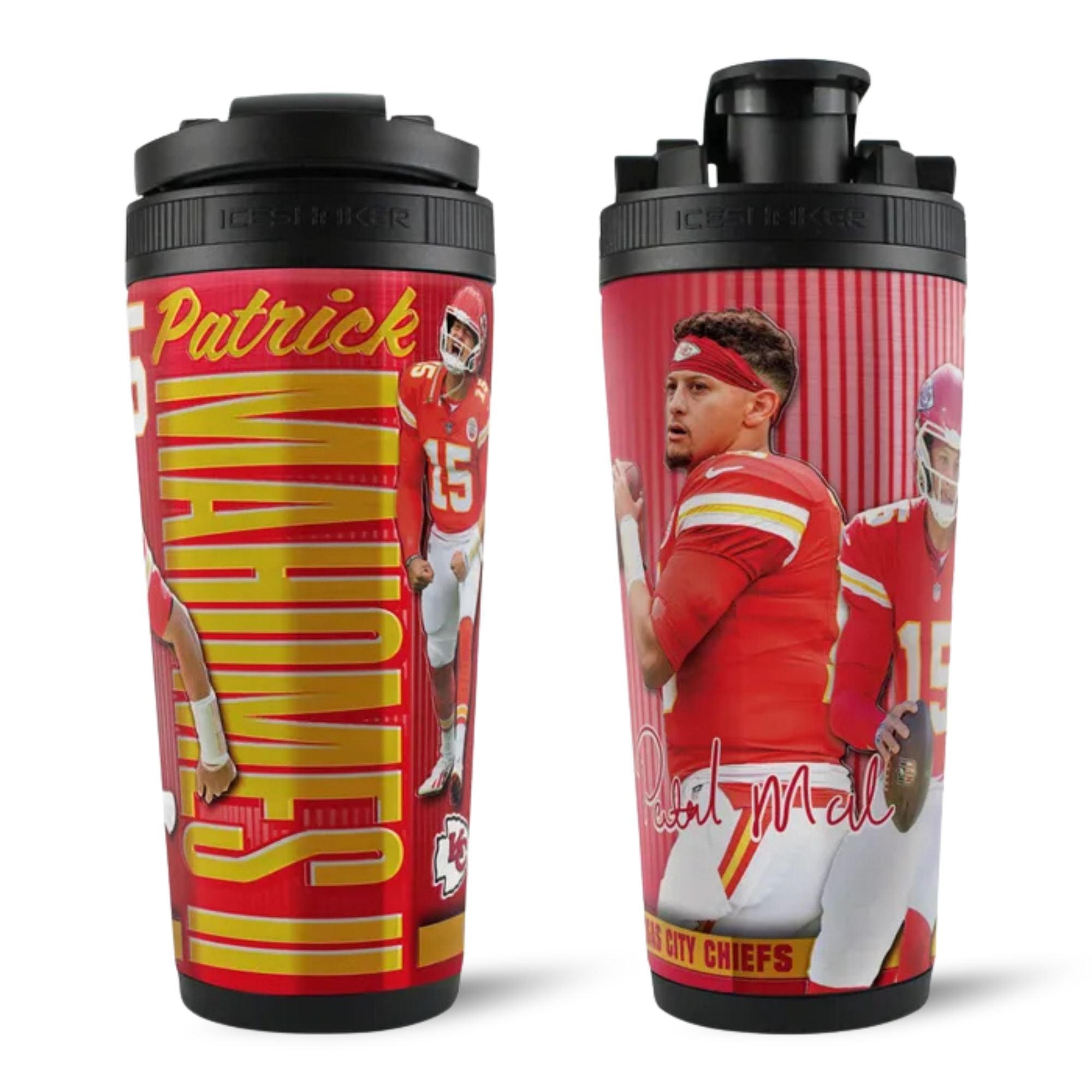 Official Patrick Mahomes Kansas City Chiefs 4D 26oz Ice Shaker