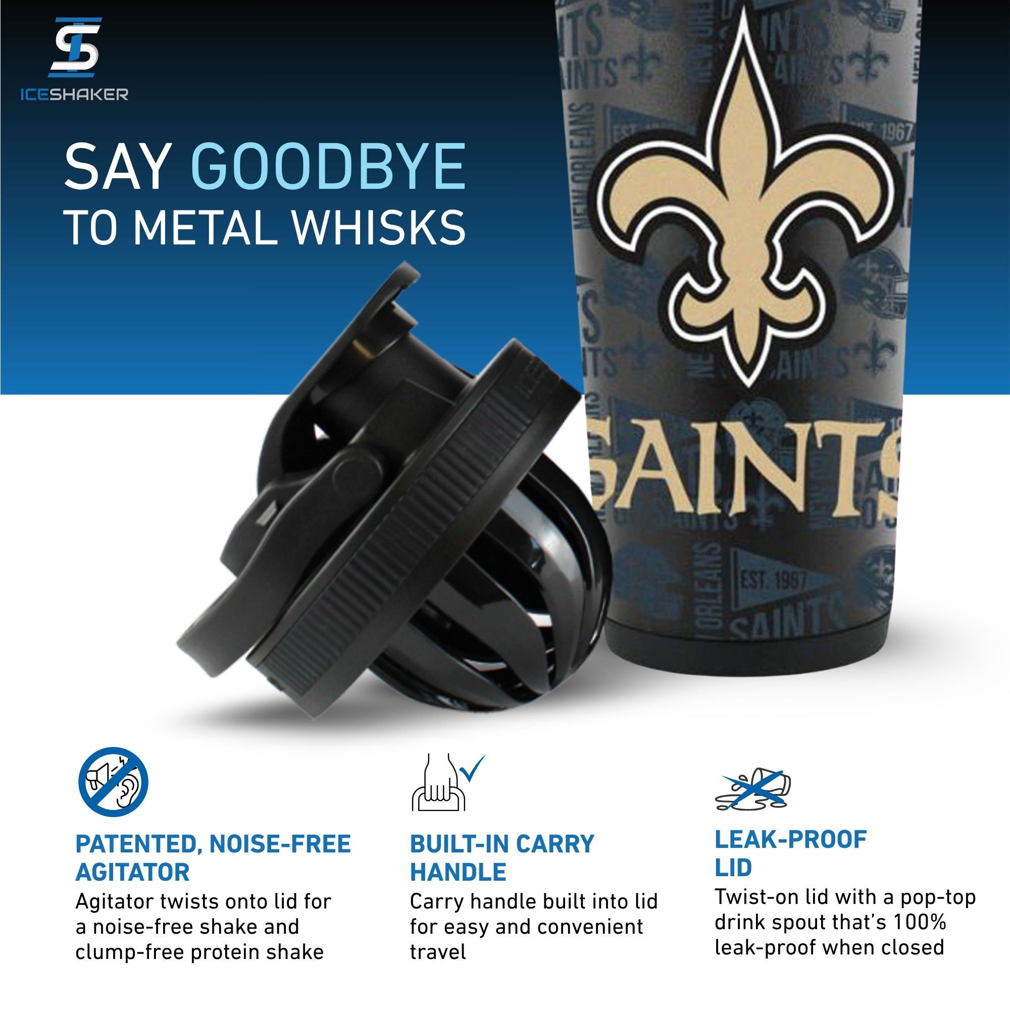 Officially Licensed New Orleans Saints 4D Ice Shaker