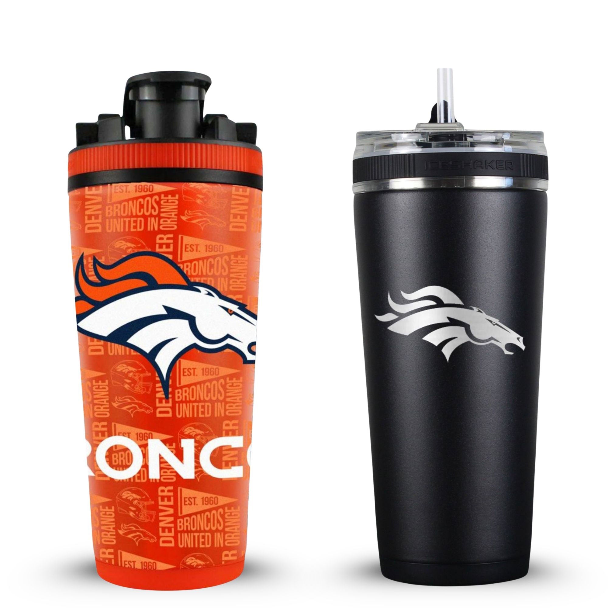 Denver Broncos 4D Shaker & Flex Bottle Bundle