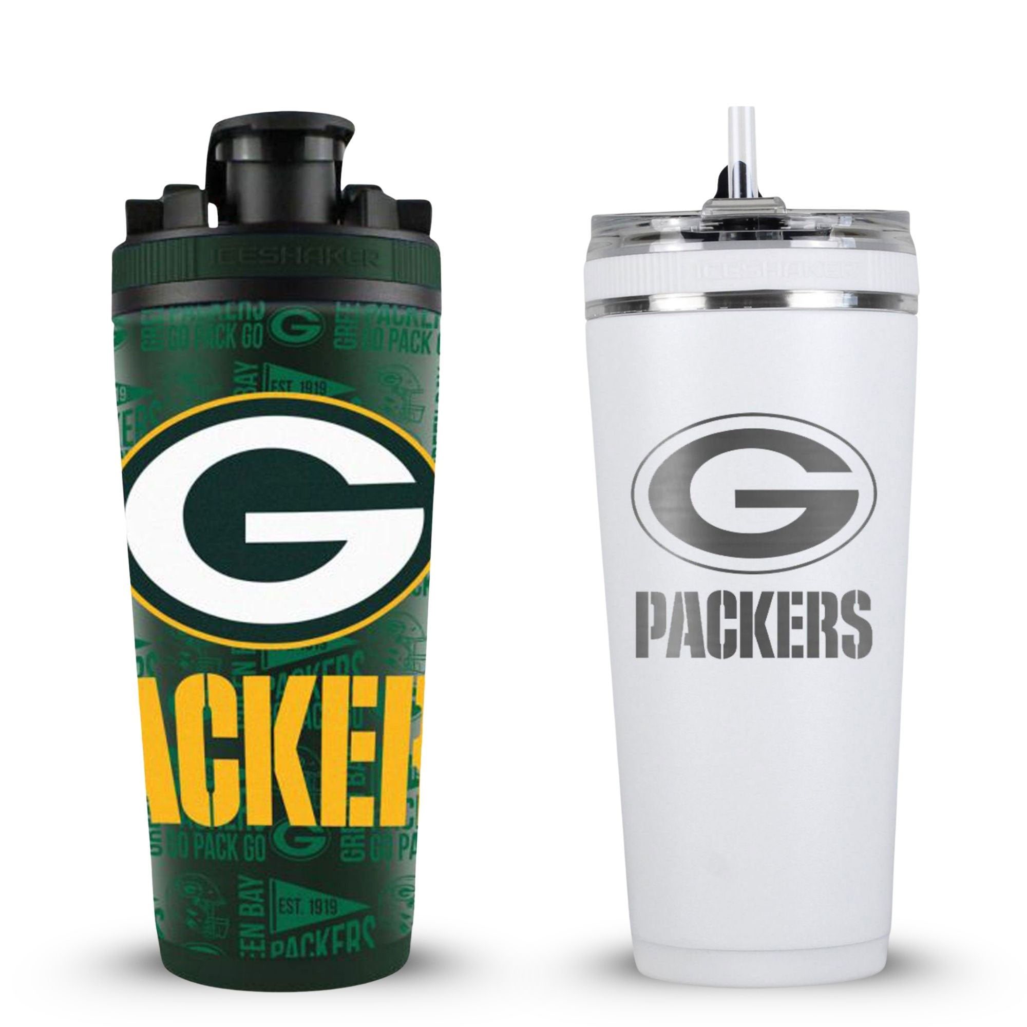 Green Bay Packers 4D Shaker & Flex Bottle Bundle