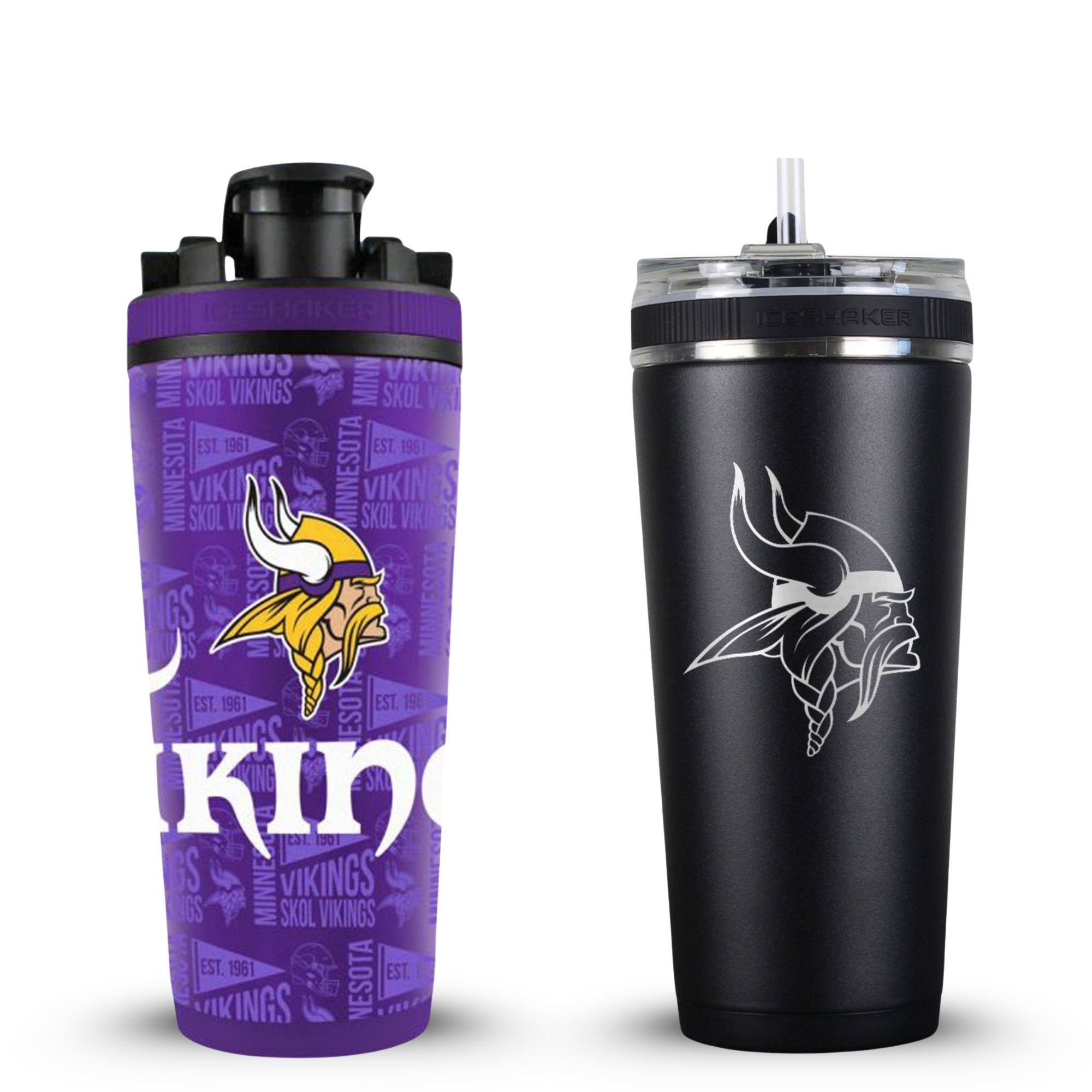 Minnesota Vikings 4D Shaker & Flex Bottle Bundle