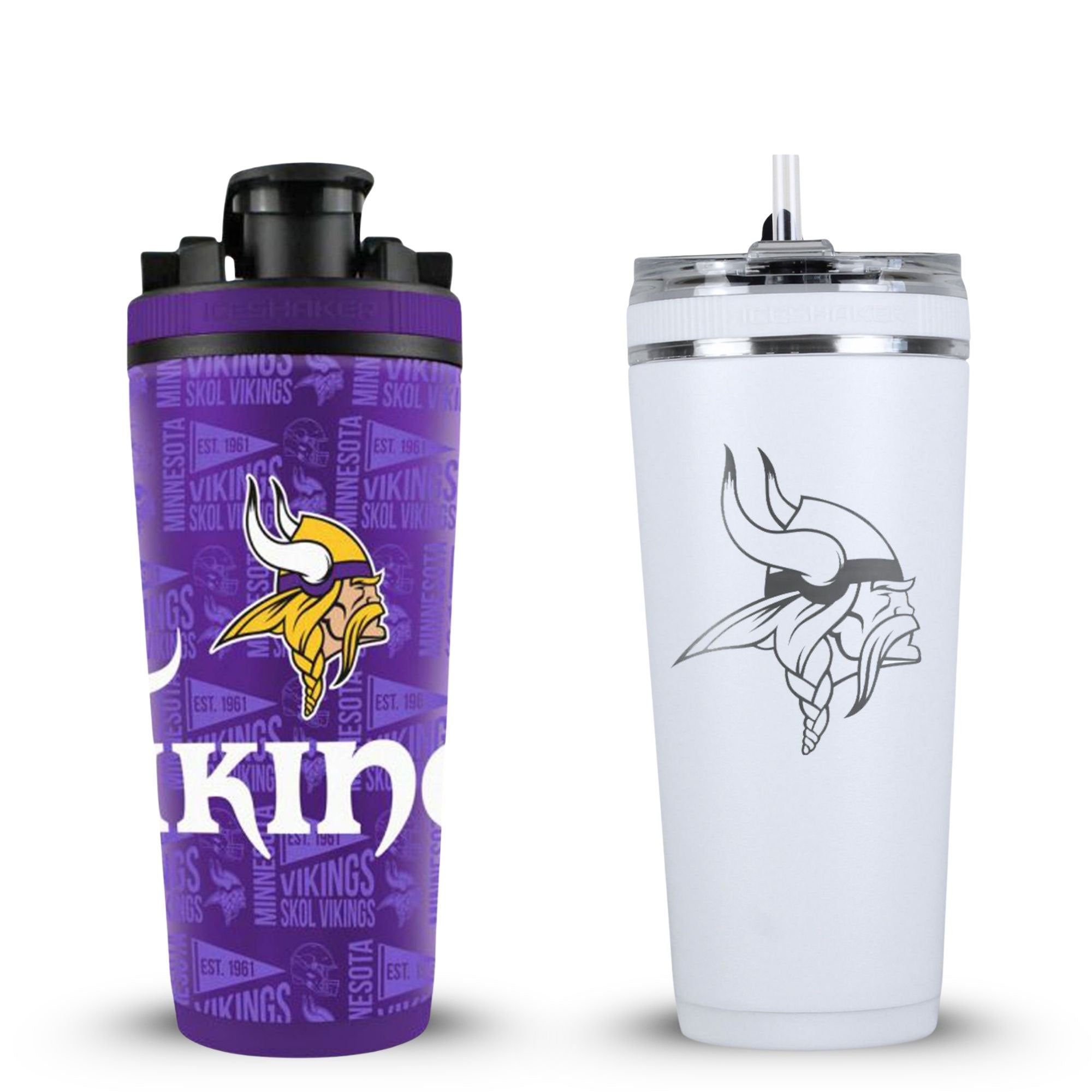 Minnesota Vikings 4D Shaker & Flex Bottle Bundle