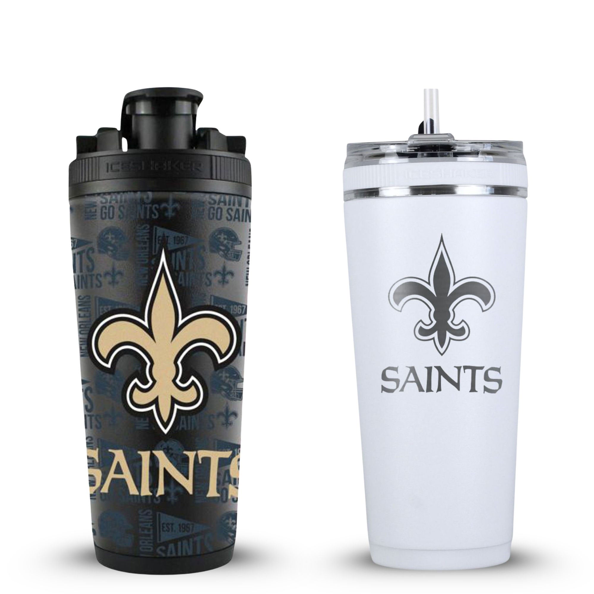 New Orleans Saints 4D Shaker & Flex Bottle Bundle