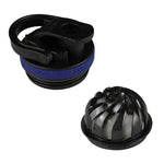 20oz Skinny Shaker Lid + Agitator Combo - Black Lid w/ Navy Band