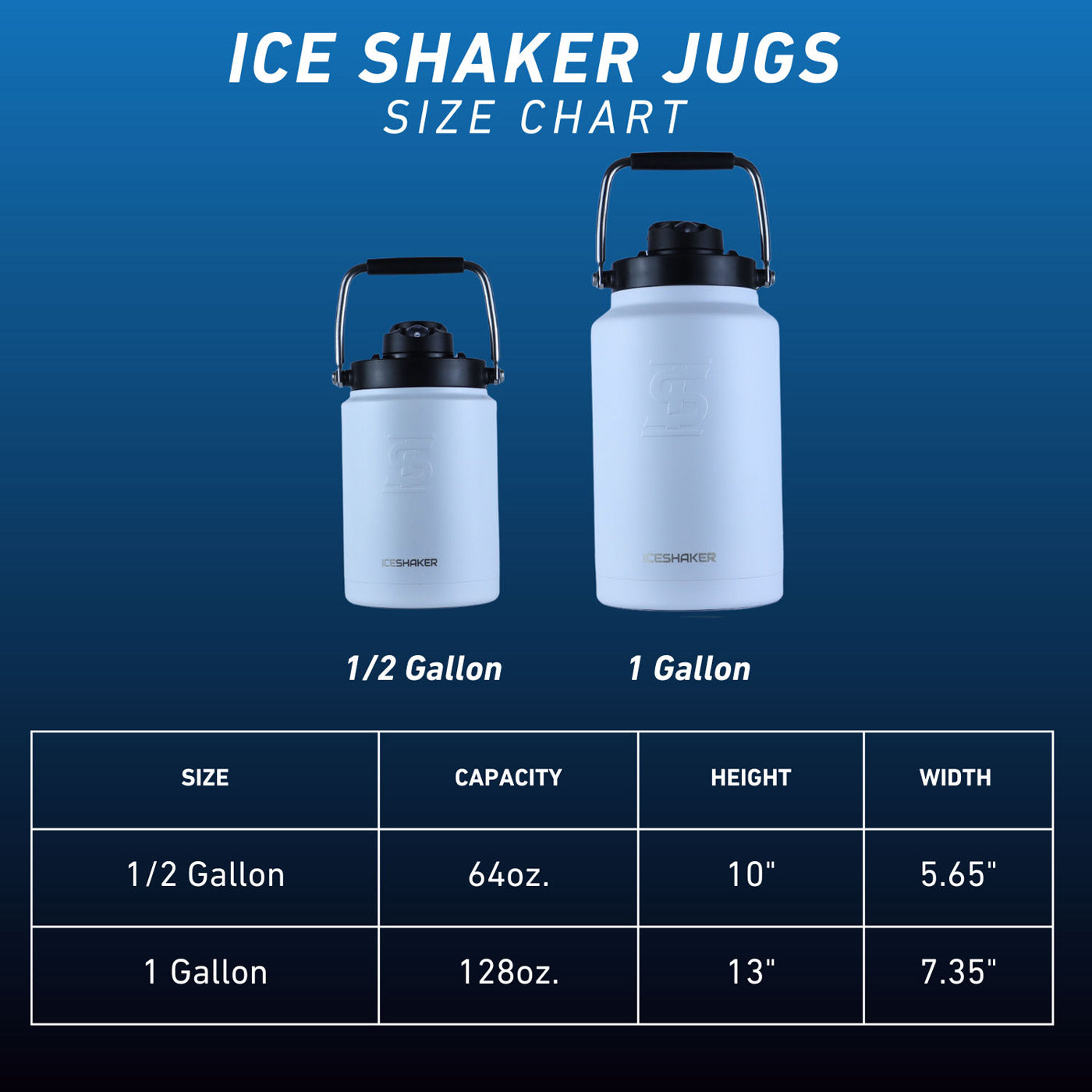 Ice Shaker 128oz Gallon Jug - Black