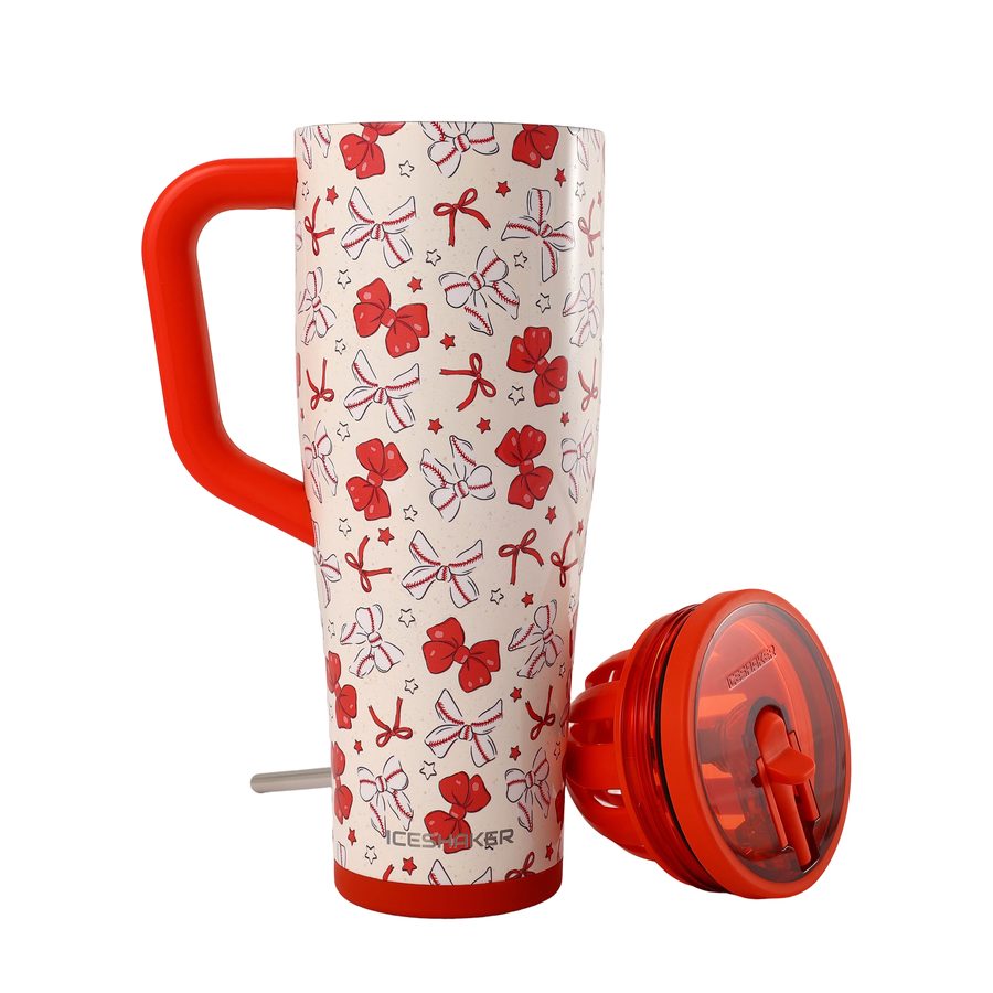 Ball Park Social tumbler: lid off, showing the twist-in agitator