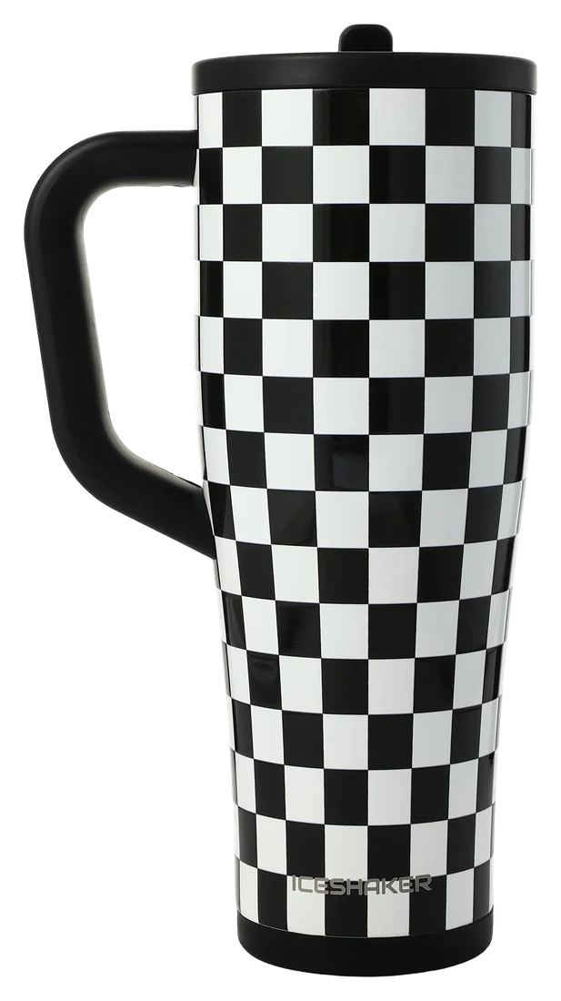 40oz Black & White Checkers
