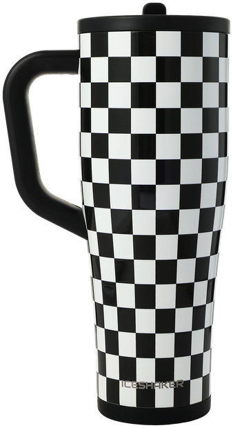 Legend Tumbler in black and white checkers