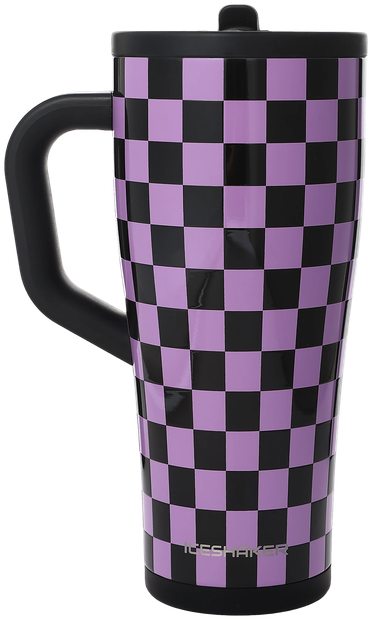 Legend Tumbler in purple and black checkers