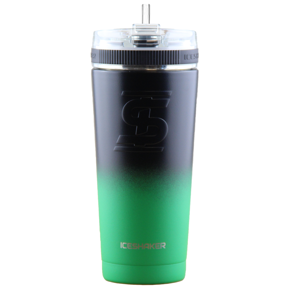 26oz Green Black Ombre Flex Bottle with Metal Base