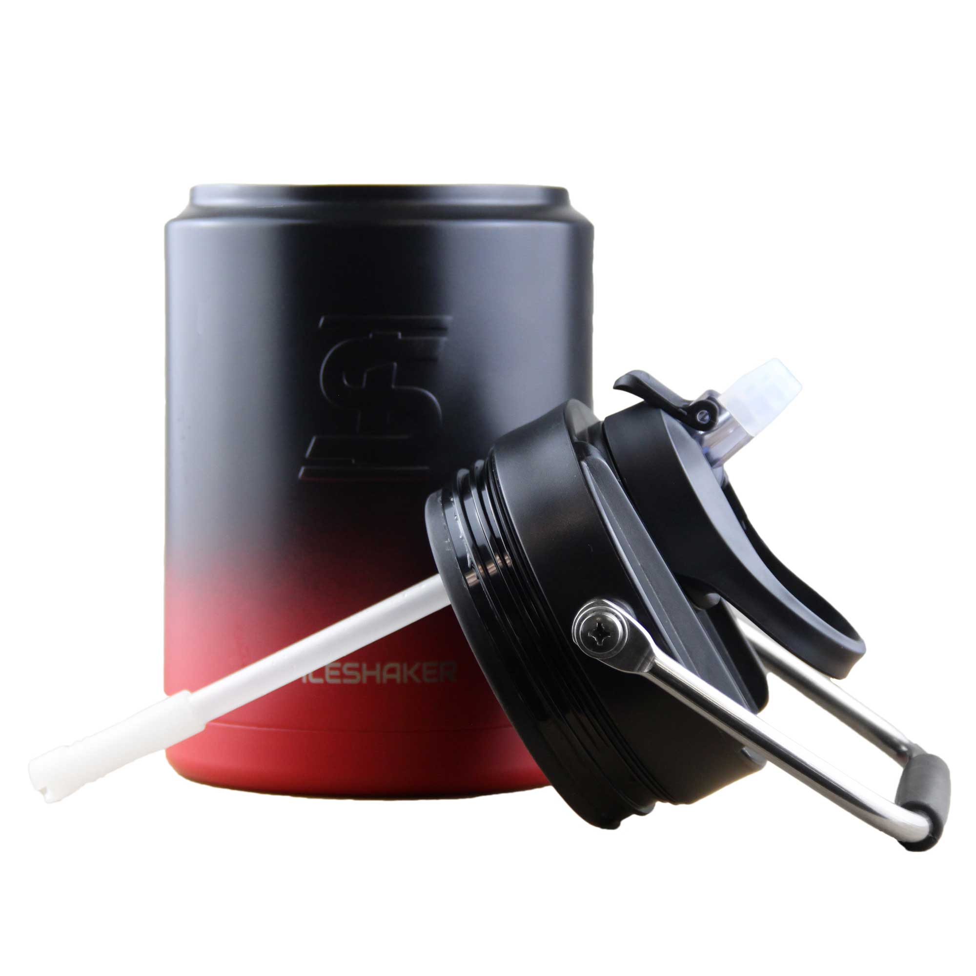 Half Gallon Jug with Metal Base - Red Black Ombre