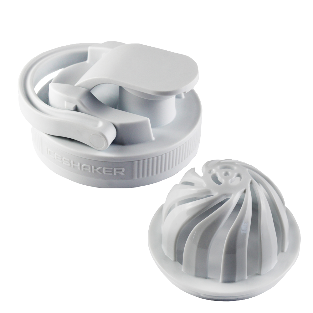 26oz Shaker Lid + Agitator Combo - White Lid with White Band
